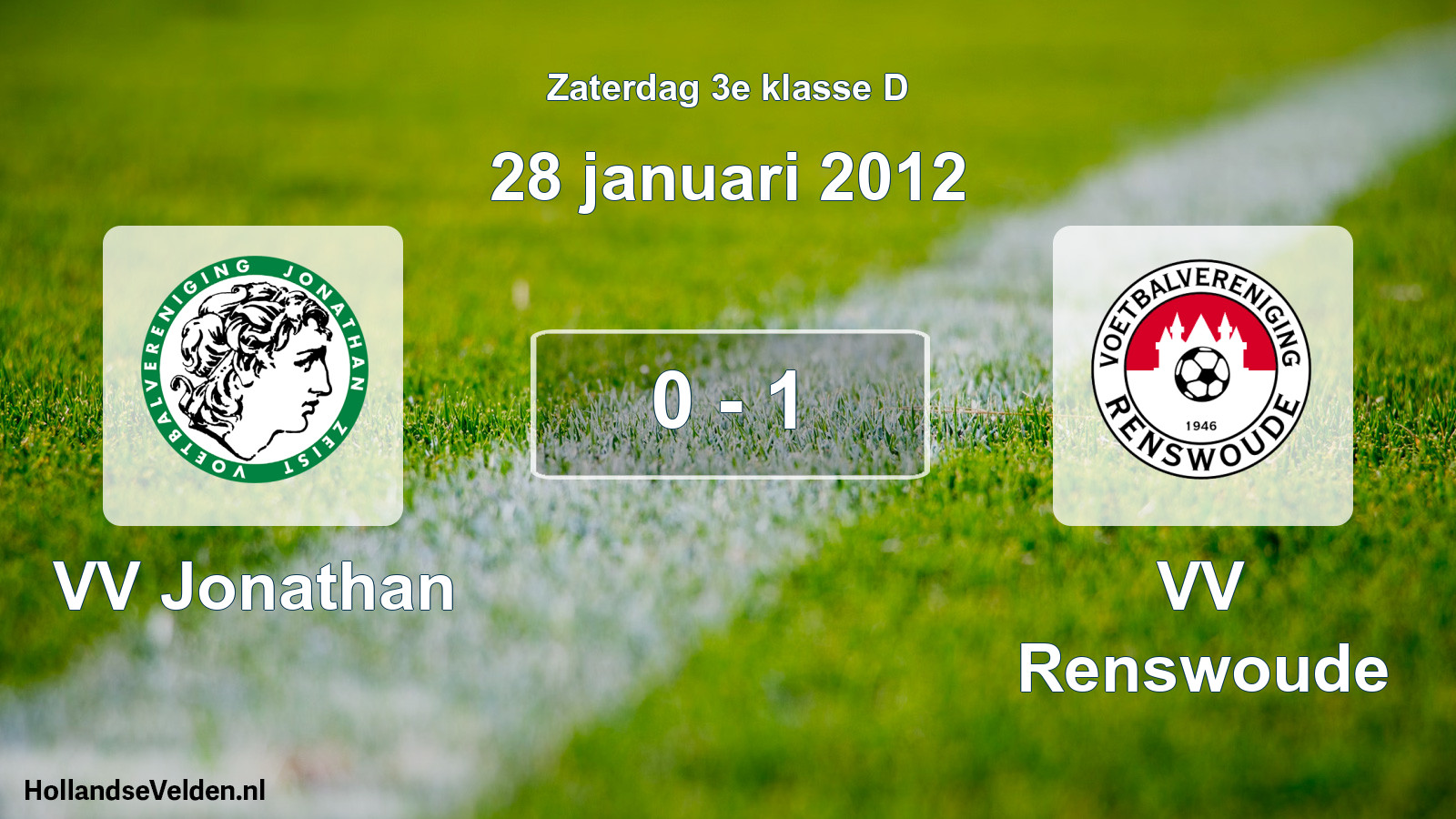 Total number of matches played: VV Jonathan - VV Renswoude 0 - 1 (28 January 2012)