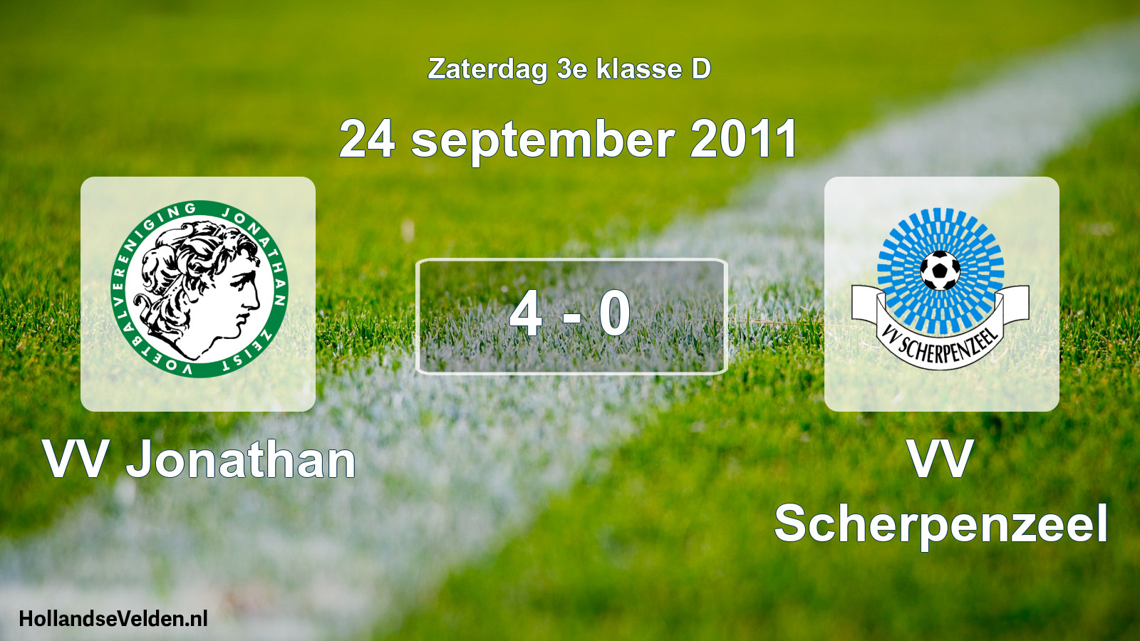 Total number of matches played: VV Jonathan - VV Scherpenzeel 4 - 0 (24 September 2011)