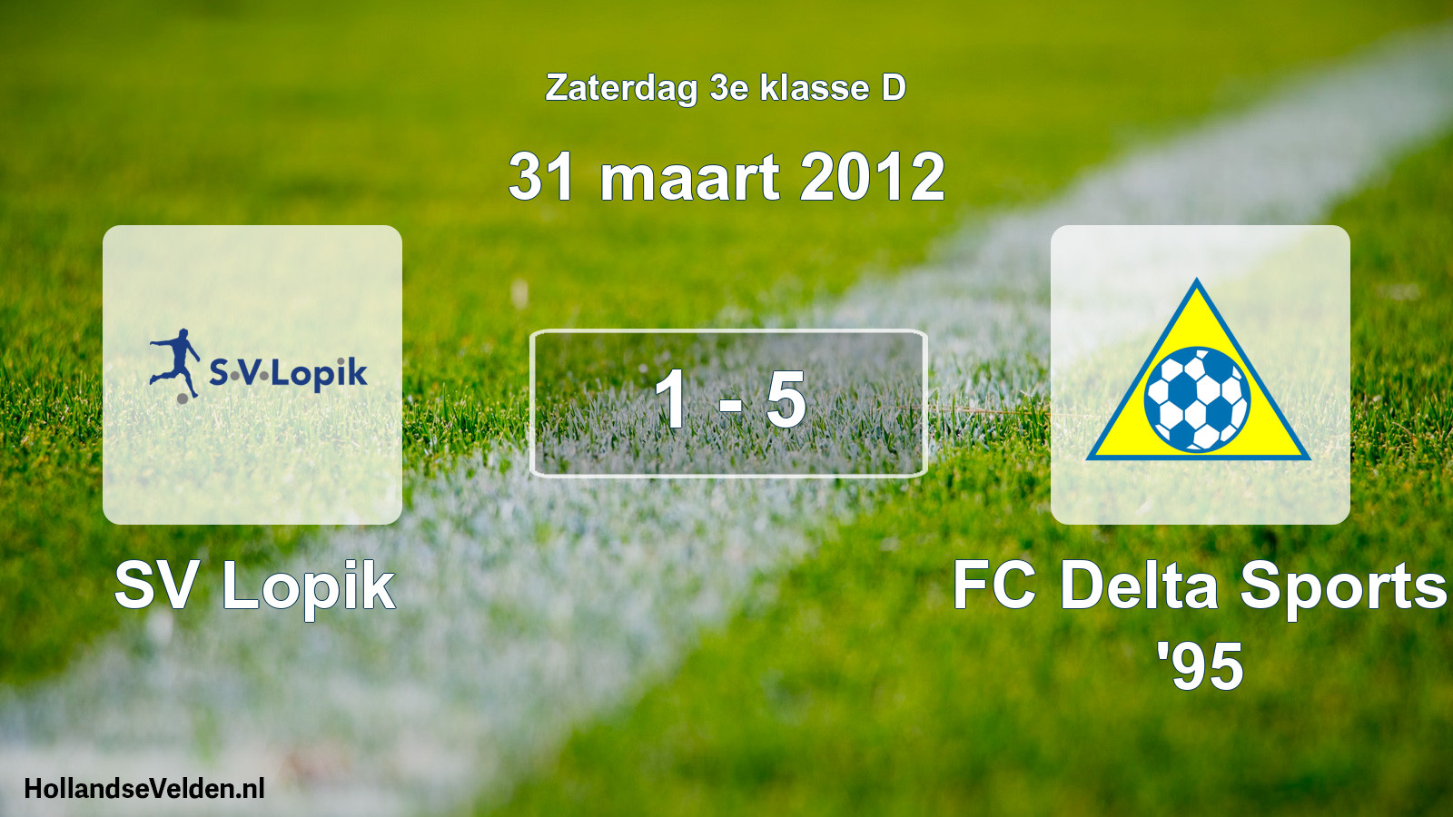 Total number of matches played: SV Lopik - FC Delta Sports '95 1 - 5 (31 March 2012)