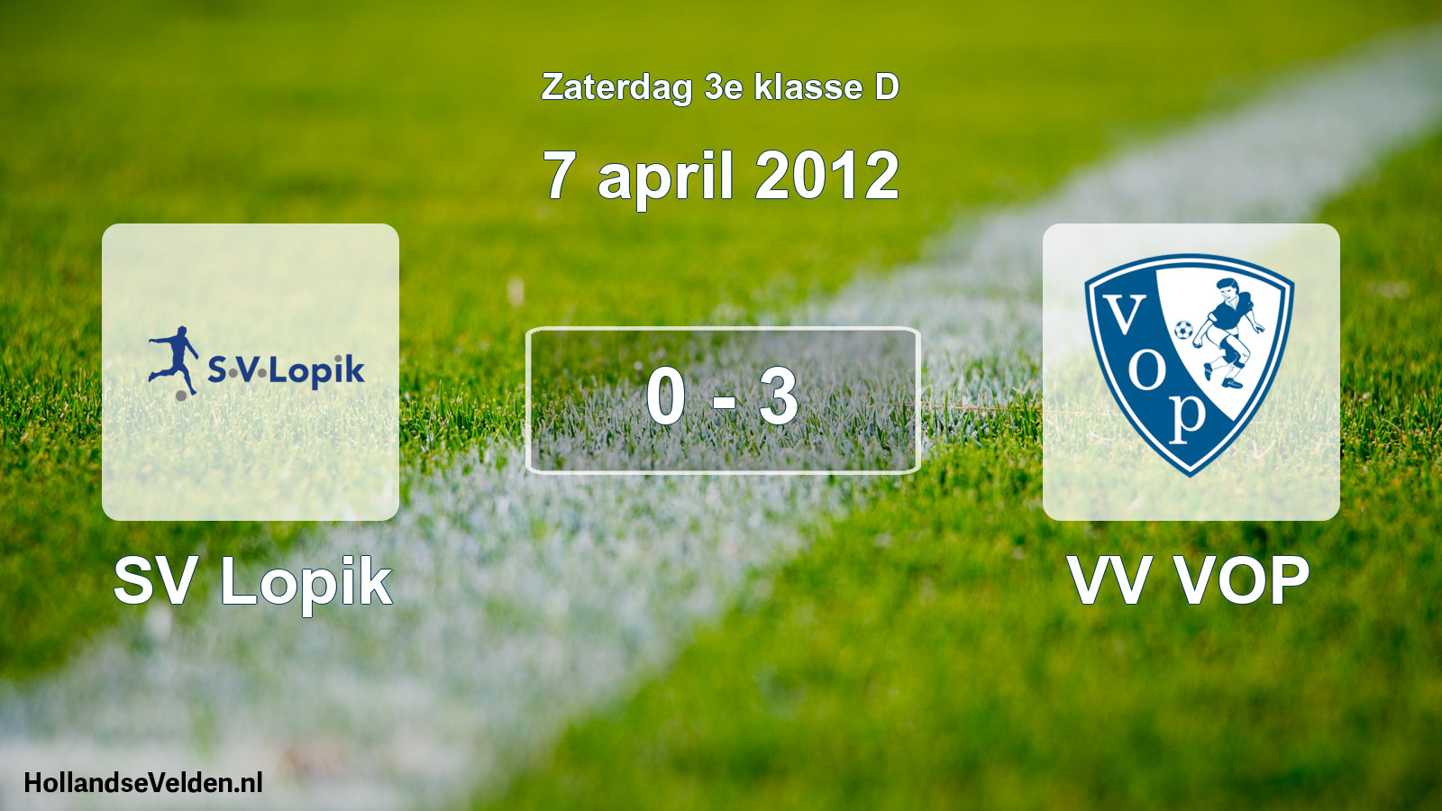 Total number of matches played: SV Lopik - VV VOP 0 - 3 (7 April 2012)