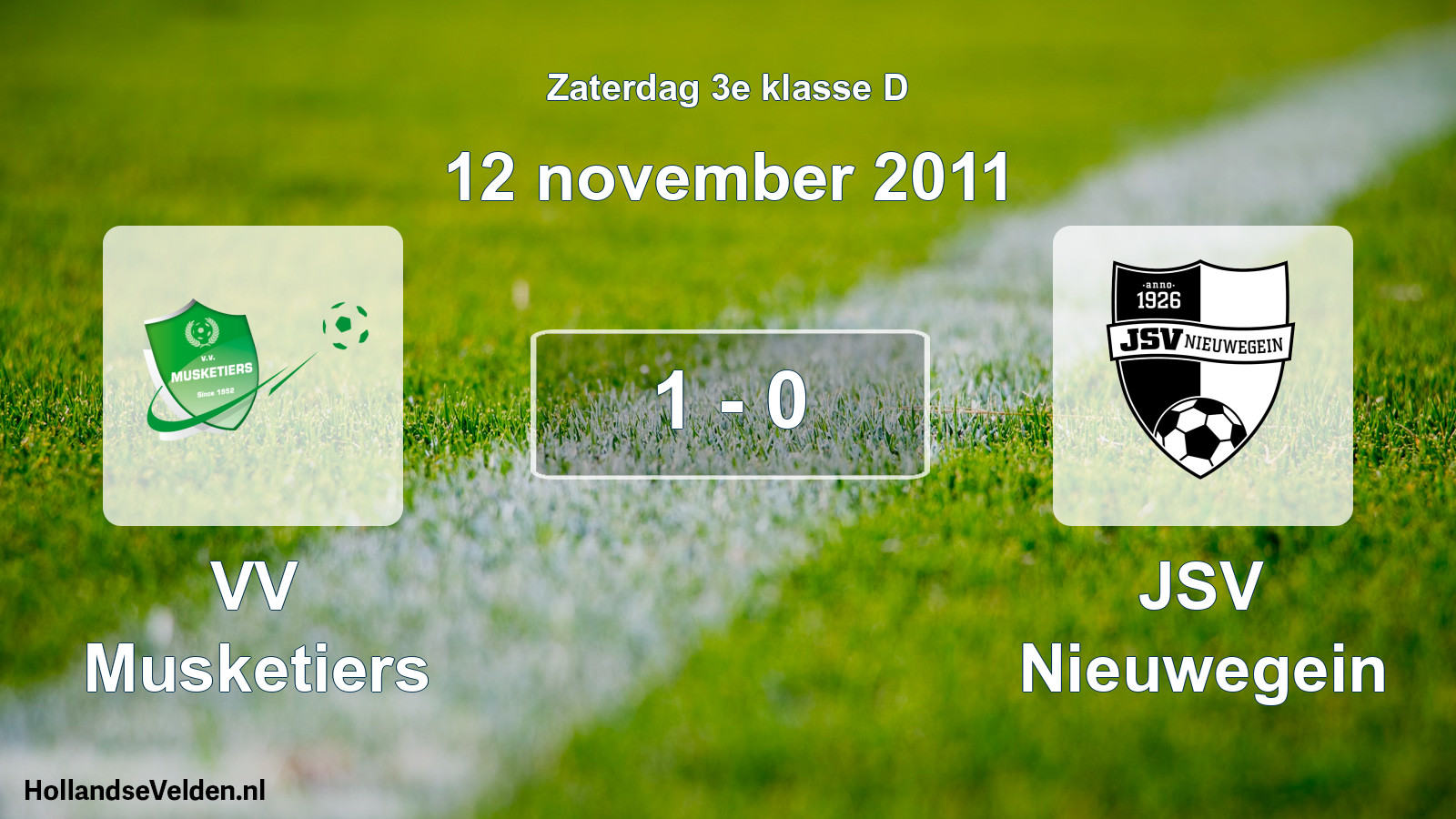 Total number of matches played: VV Musketiers - JSV Nieuwegein 1 - 0 (12 November 2011)