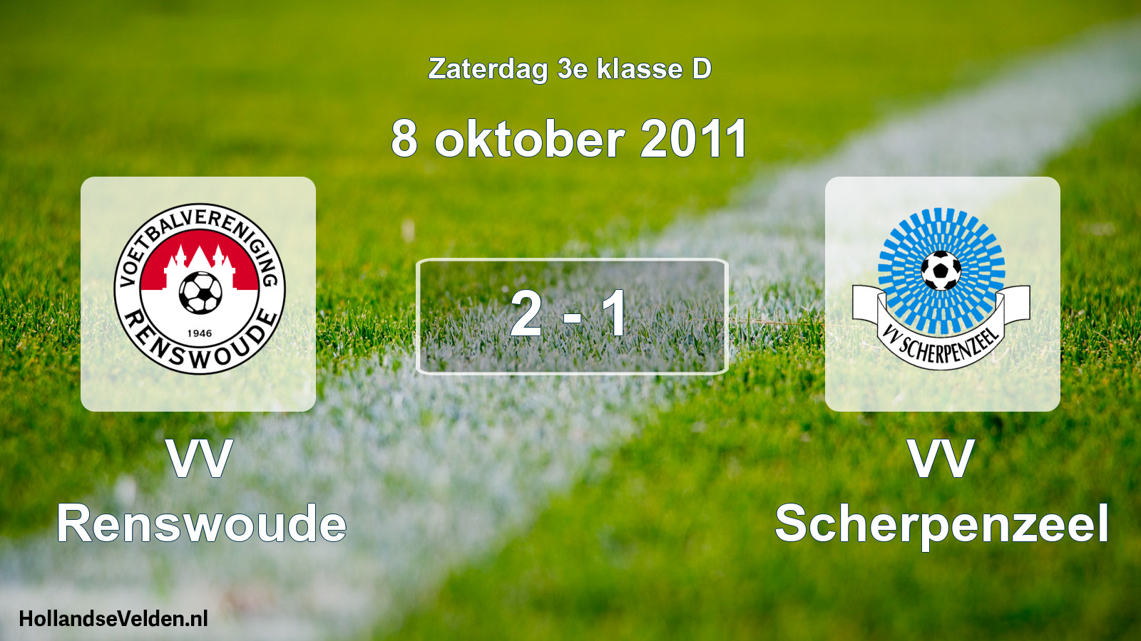 Total number of matches played: VV Renswoude - VV Scherpenzeel 2 - 1 (8 October 2011)