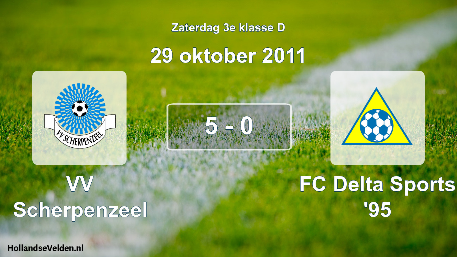 Total number of matches played: VV Scherpenzeel - FC Delta Sports '95 5 - 0 (29 October 2011)