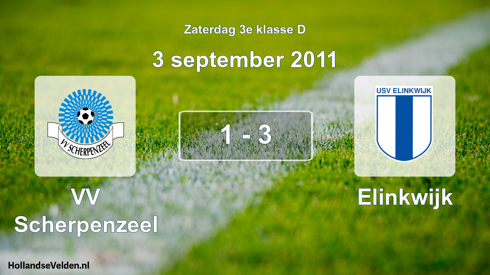 Total number of matches played: VV Scherpenzeel - Elinkwijk 1 - 3 (3 September 2011)