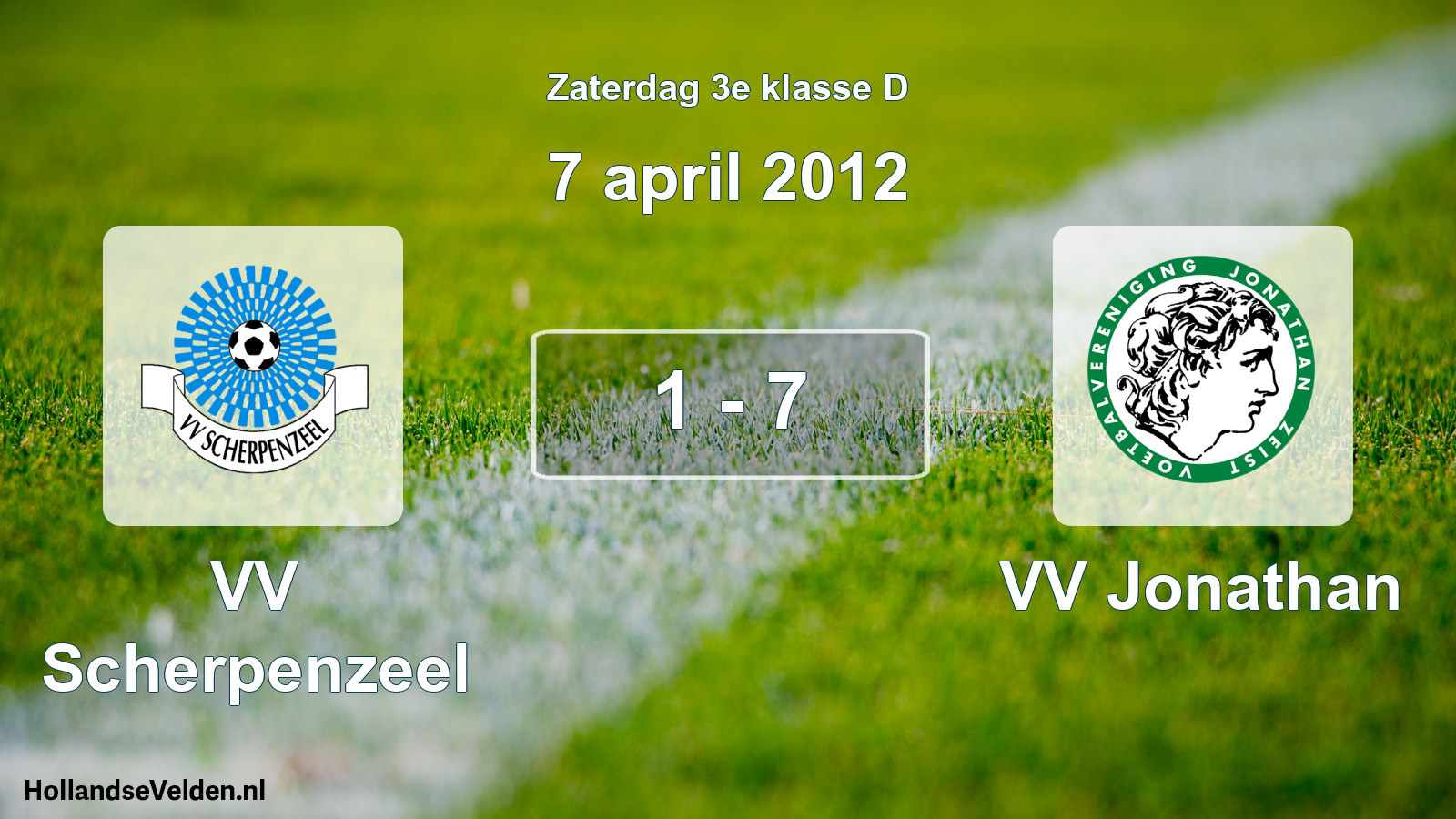 Total number of matches played: VV Scherpenzeel - VV Jonathan 1 - 7 (7 April 2012)