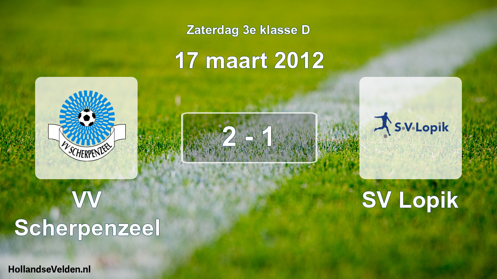 Total number of matches played: VV Scherpenzeel - SV Lopik 2 - 1 (17 March 2012)