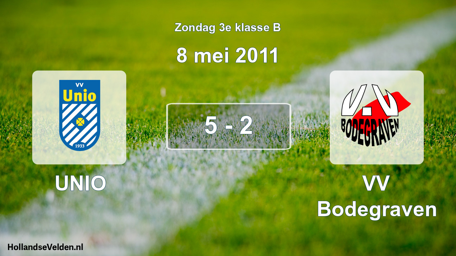 Total number of matches played: UNIO - VV Bodegraven 5 - 2 (8 May 2011)