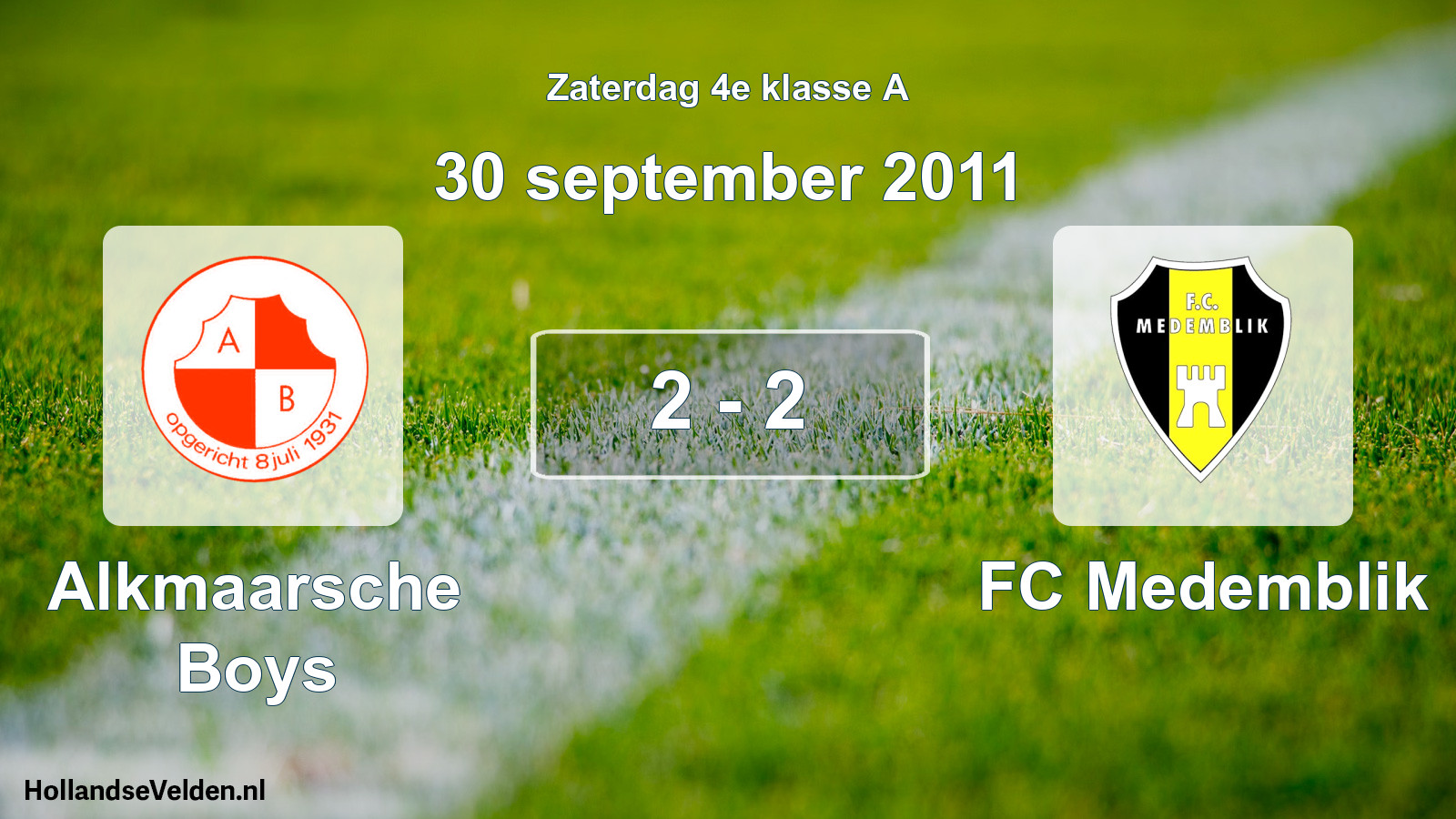 Total number of matches played: Alkmaarsche Boys - FC Medemblik 2 - 2 (30 September 2011)
