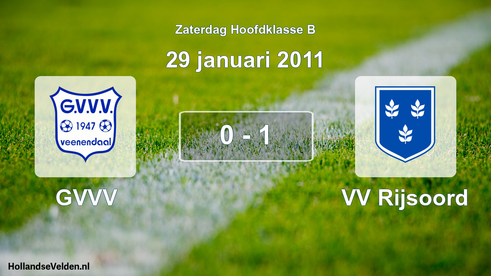 Total number of matches played: GVVV - VV Rijsoord 0 - 1 (29 January 2011)