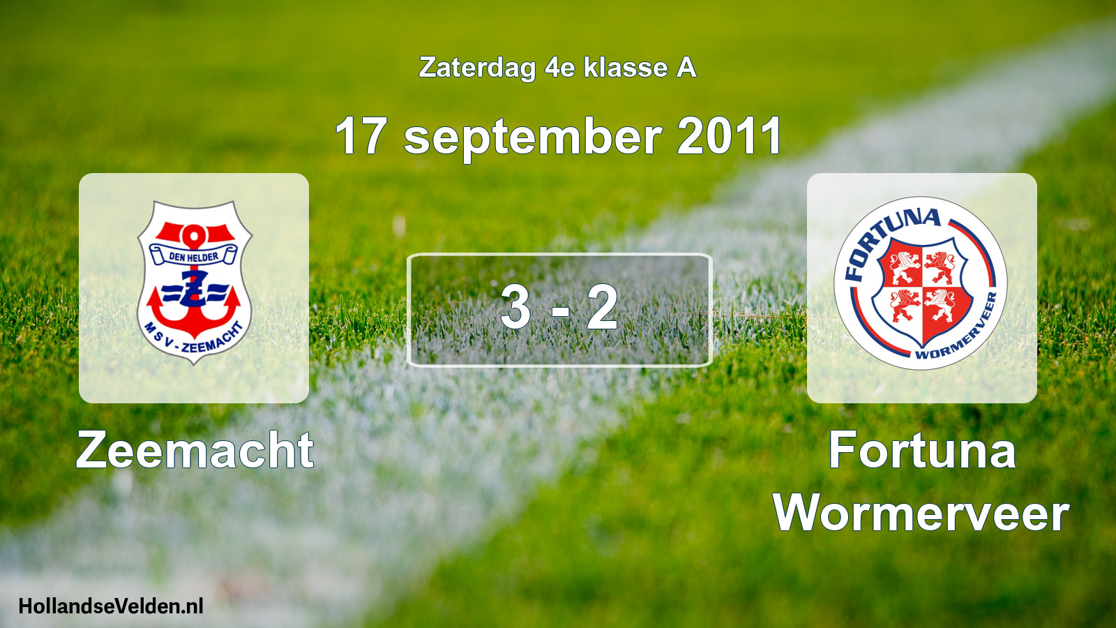 Total number of matches played: Zeemacht - Fortuna Wormerveer 3 - 2 (17 September 2011)