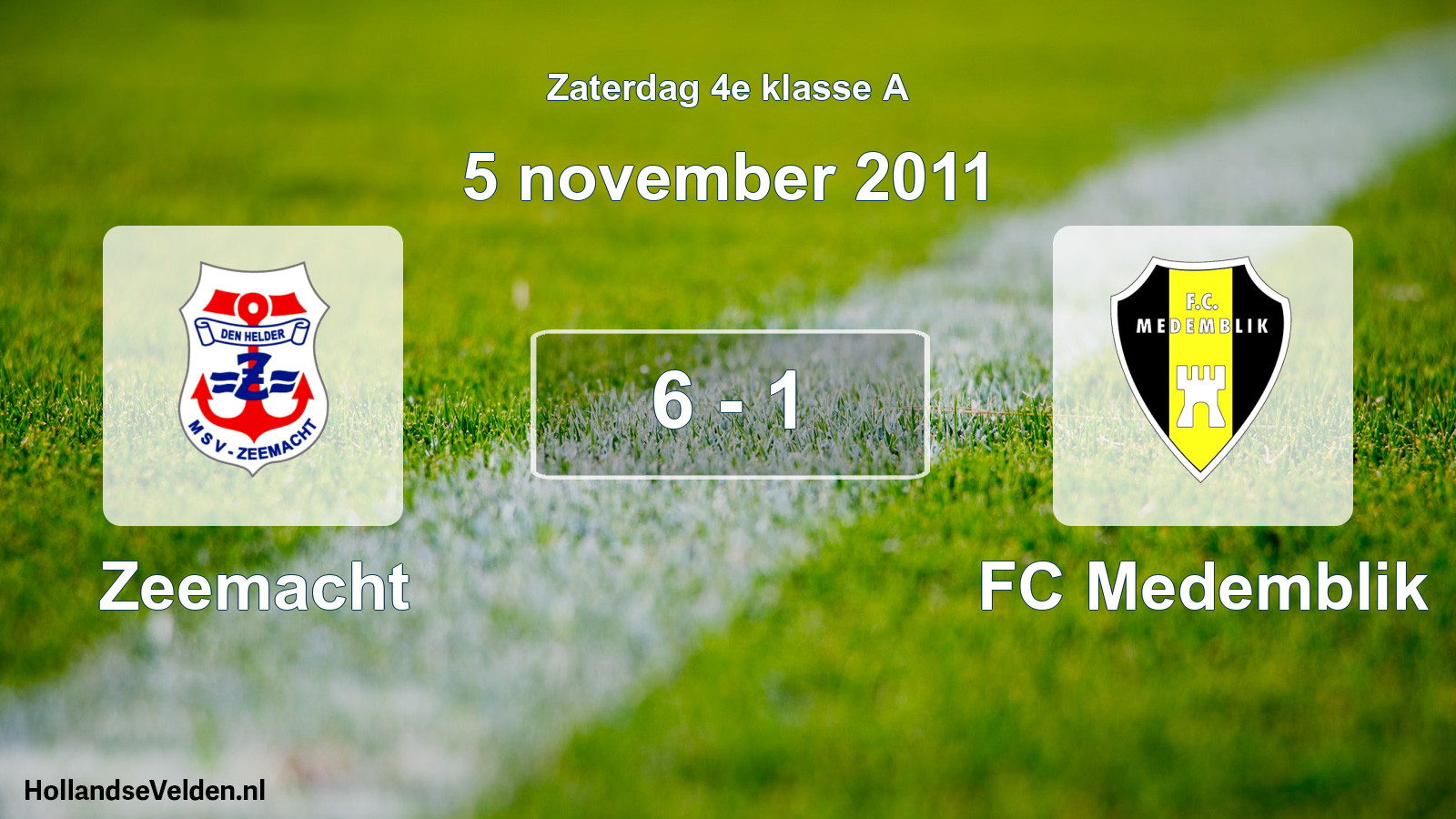Total number of matches played: Zeemacht - FC Medemblik 6 - 1 (5 November 2011)