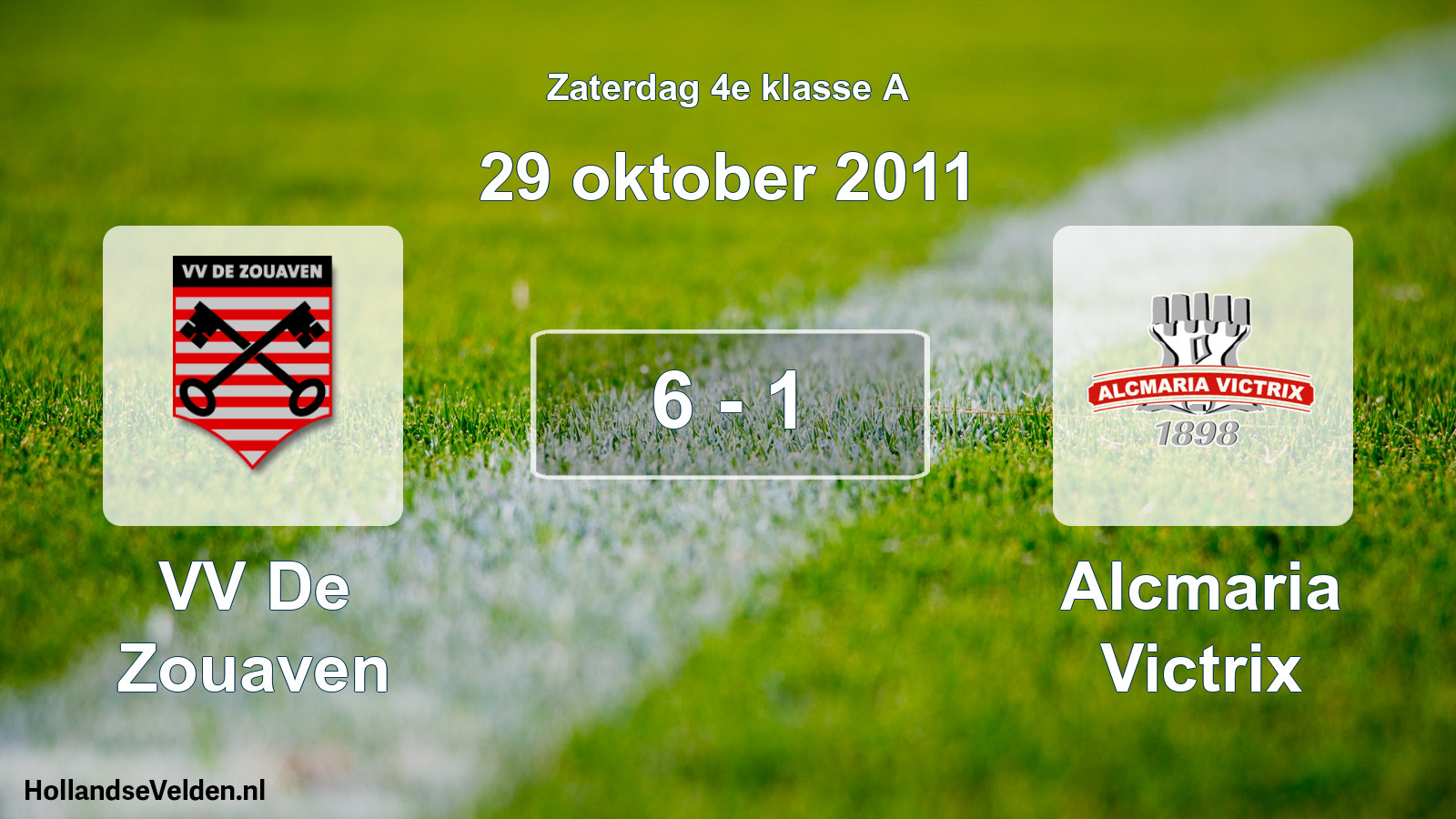 Total number of matches played: VV De Zouaven - Alcmaria Victrix 6 - 1 (29 October 2011)