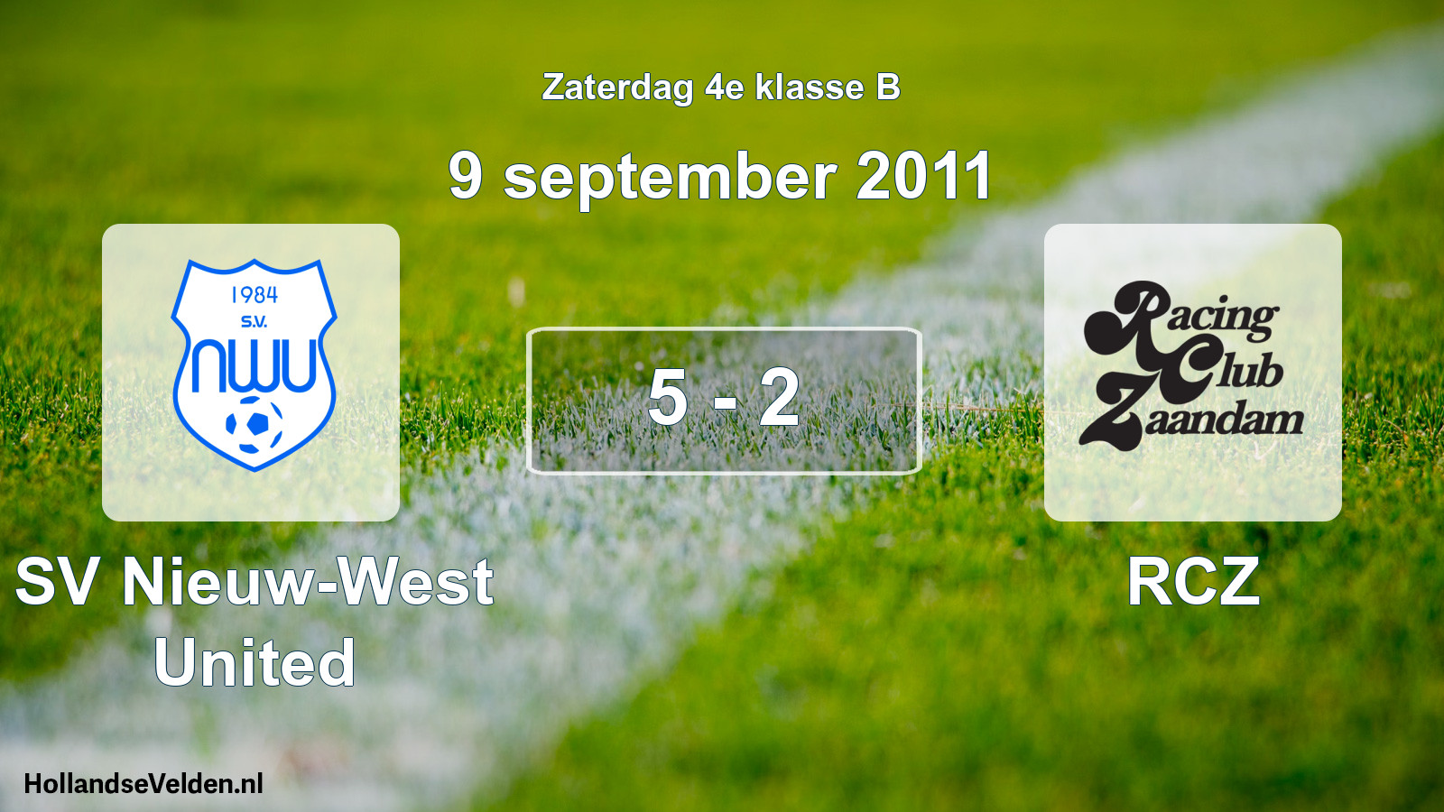 Total number of matches played: SV Nieuw-West United - RCZ 5 - 2 (9 September 2011)