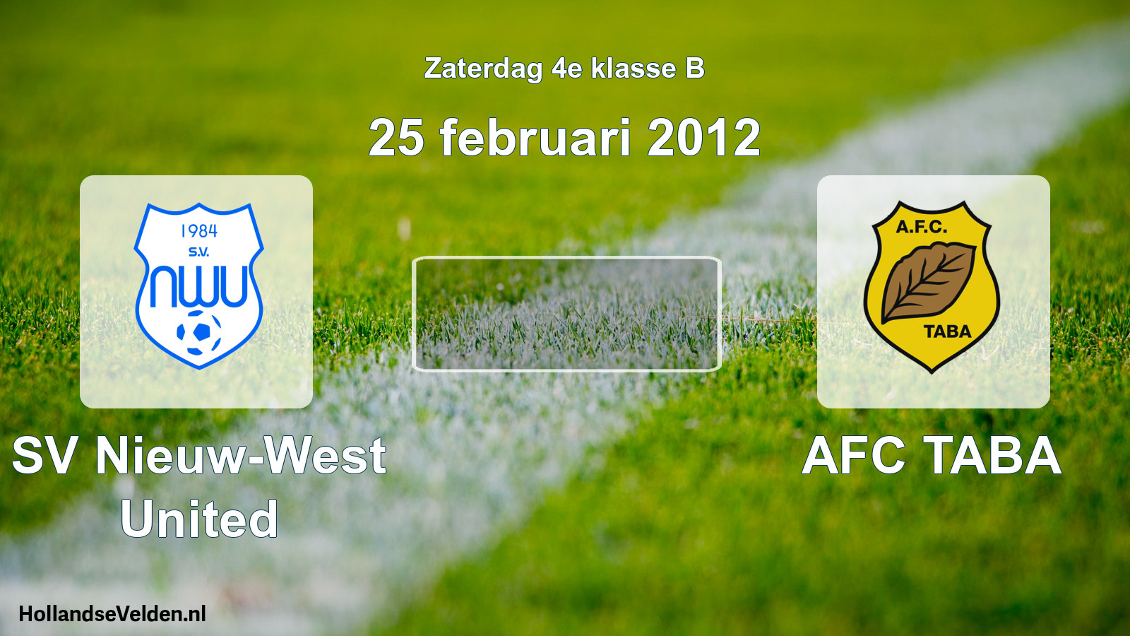 Scheduled Match: SV Nieuw-West United - AFC TABA (25 February 2012)