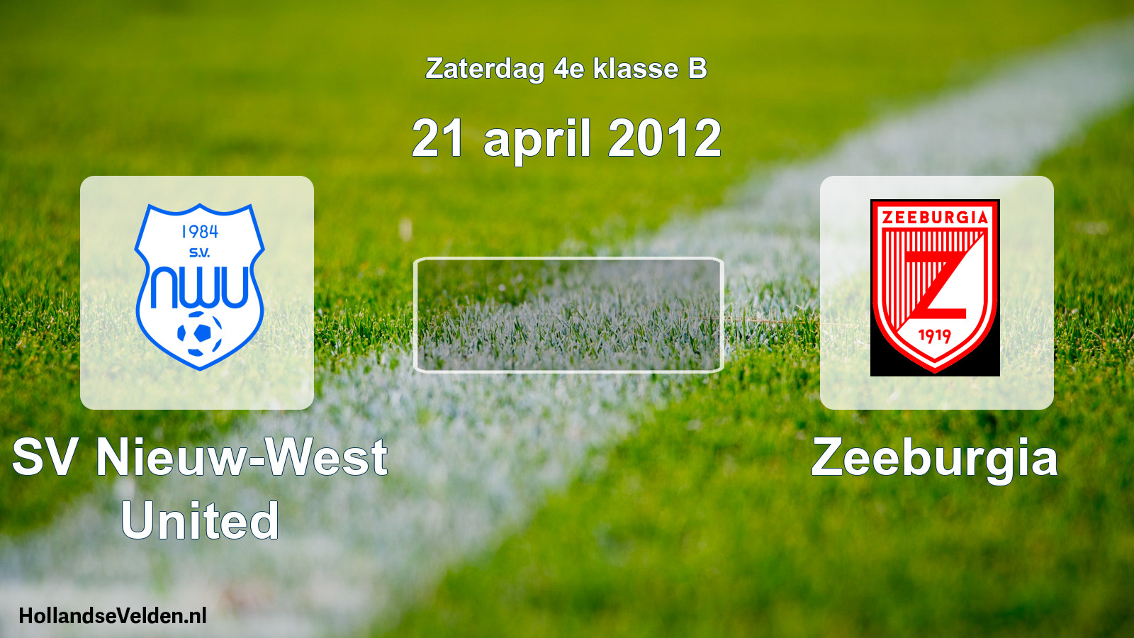 Scheduled Match: SV Nieuw-West United - Zeeburgia (21 April 2012)