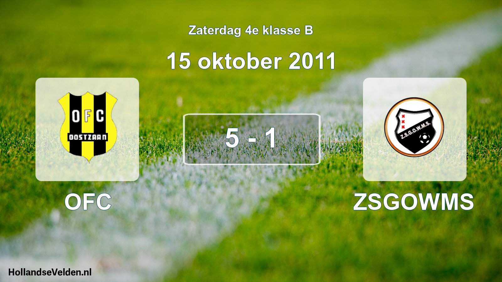Total number of matches played: OFC - ZSGOWMS 5 - 1 (15 October 2011)