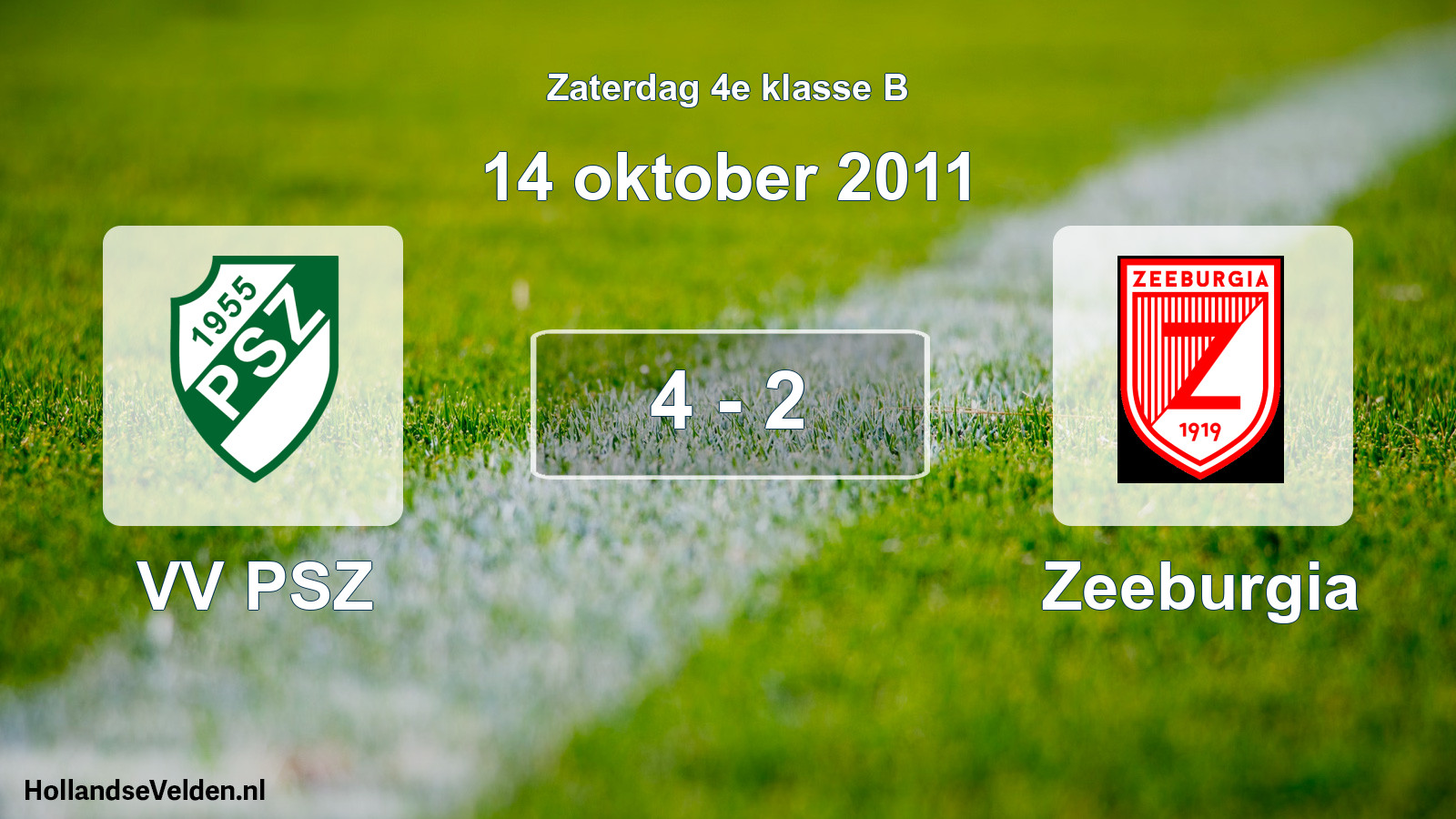 Total number of matches played: VV PSZ - Zeeburgia 4 - 2 (14 October 2011)