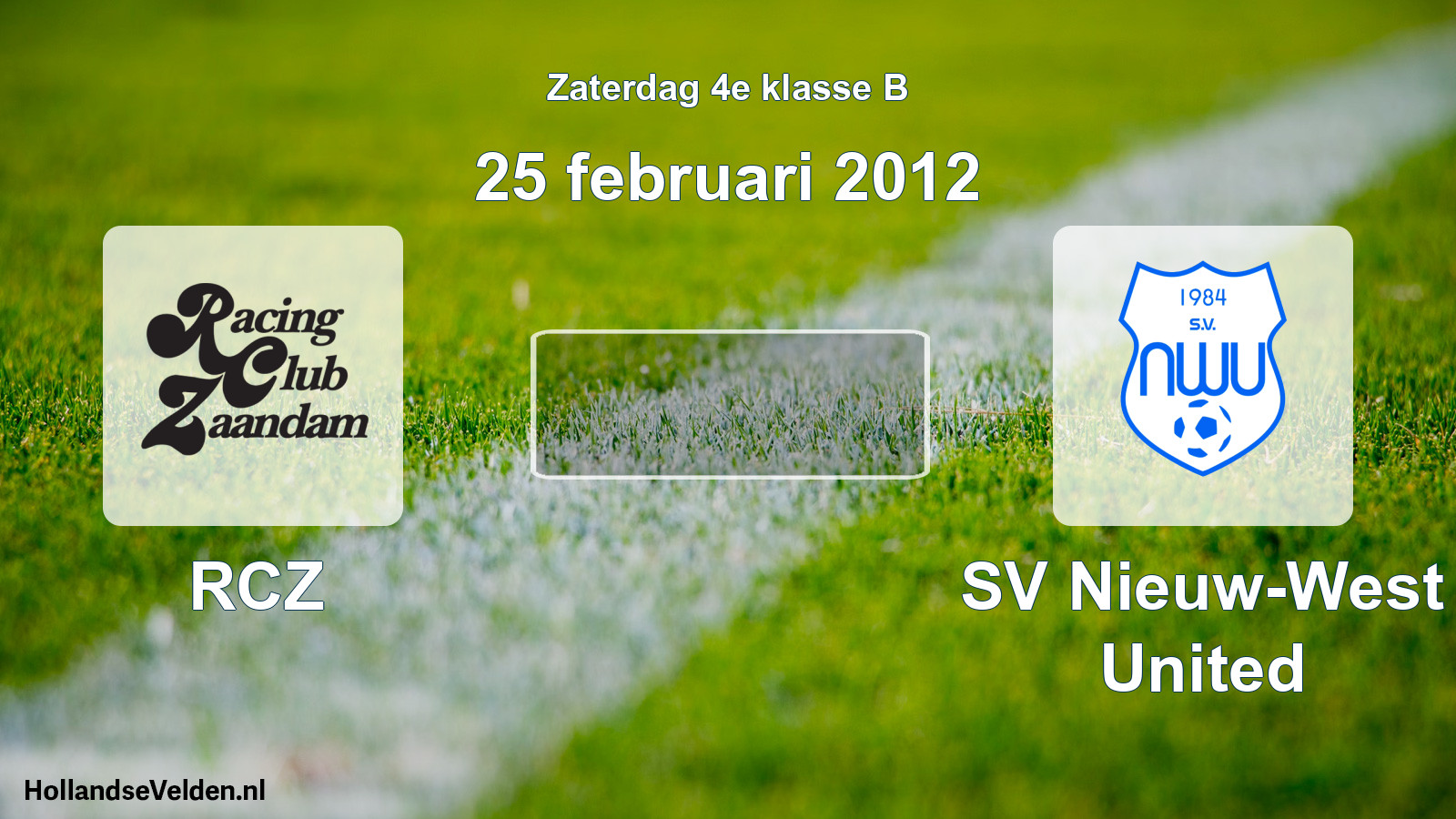 Scheduled Match: RCZ - SV Nieuw-West United (25 February 2012)