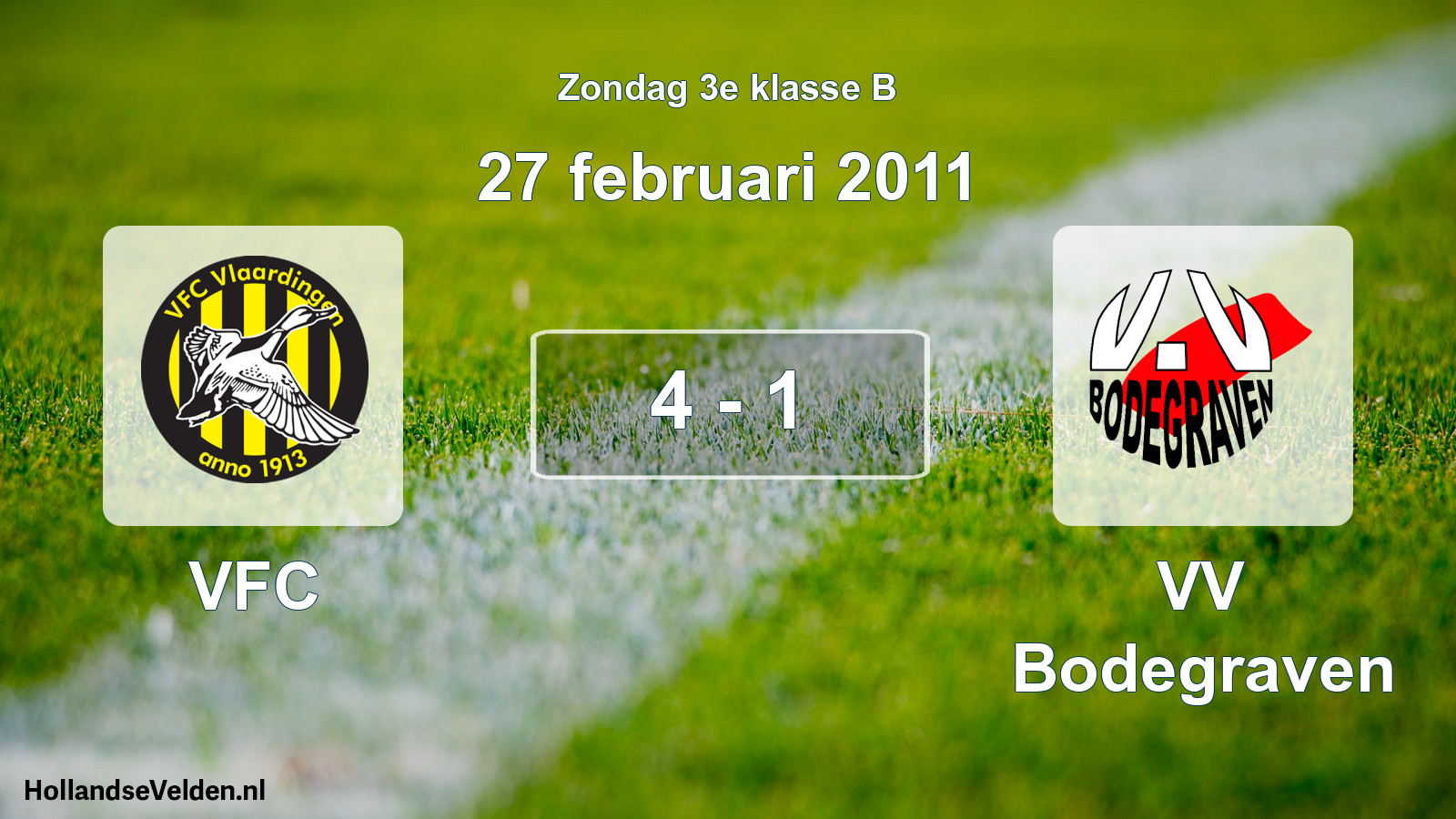 Total number of matches played: VFC - VV Bodegraven 4 - 1 (27 February 2011)