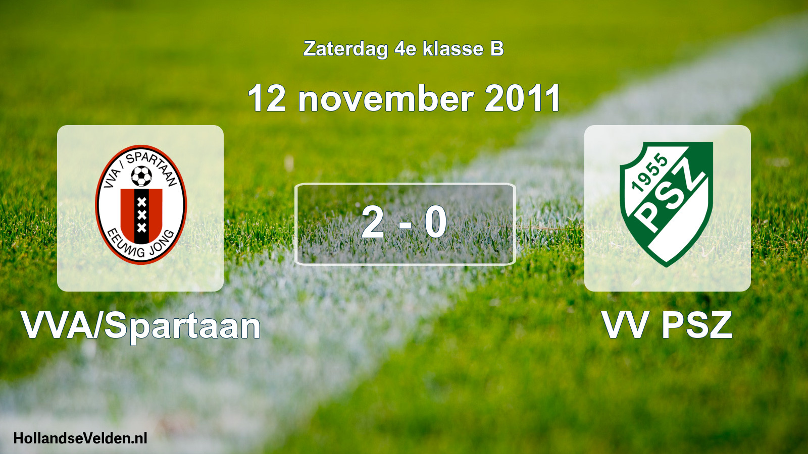 Total number of matches played: VVA/Spartaan - VV PSZ 2 - 0 (12 November 2011)