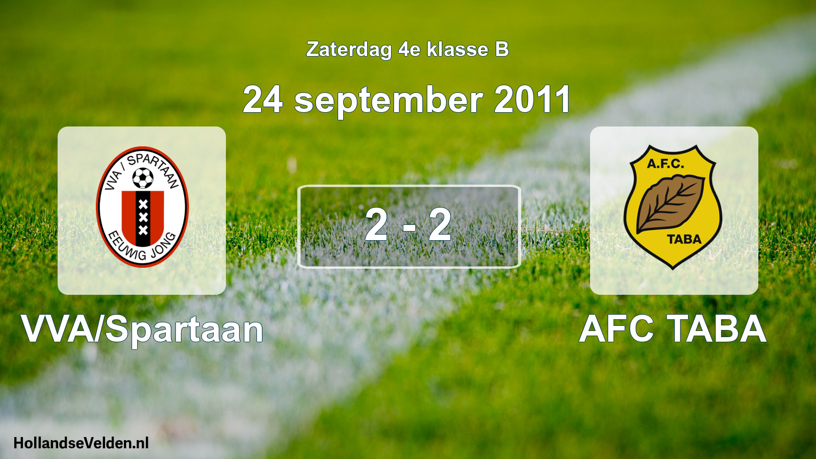 Total number of matches played: VVA/Spartaan - AFC TABA 2 - 2 (24 September 2011)