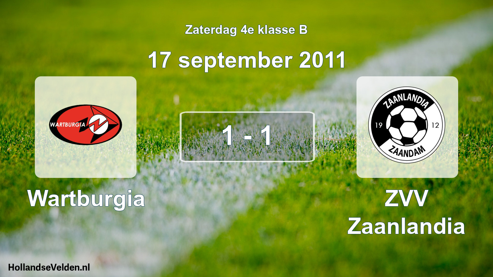 Total number of matches played: Wartburgia - ZVV Zaanlandia 1 - 1 (17 September 2011)