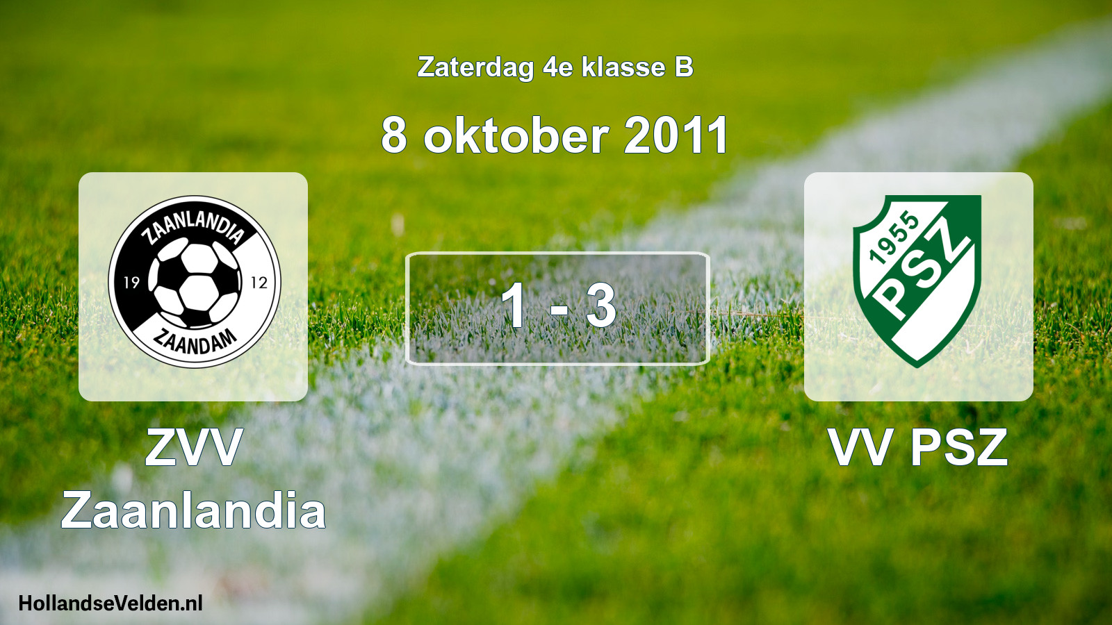 Total number of matches played: ZVV Zaanlandia - VV PSZ 1 - 3 (8 October 2011)