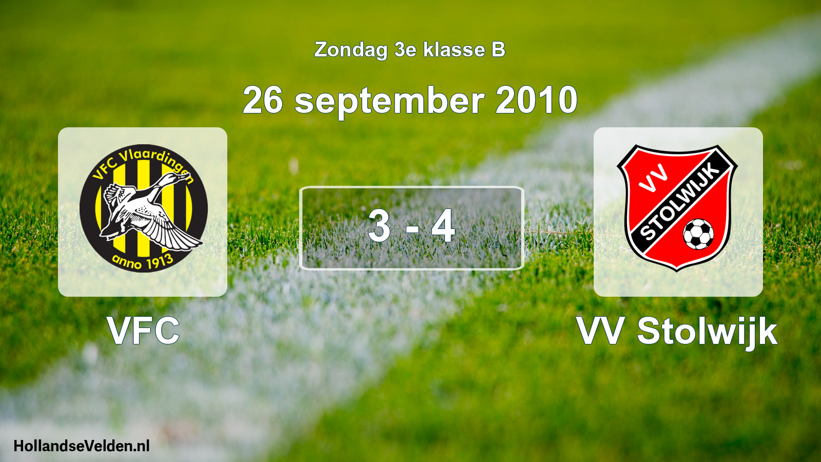 Total number of matches played: VFC - VV Stolwijk 3 - 4 (26 September 2010)