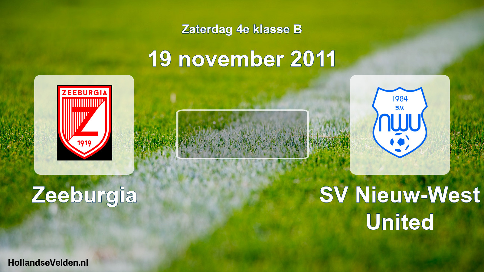 Scheduled Match: Zeeburgia - SV Nieuw-West United (19 November 2011)