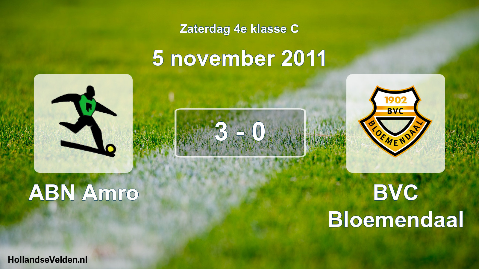Total number of matches played: ABN Amro - BVC Bloemendaal 3 - 0 (5 November 2011)