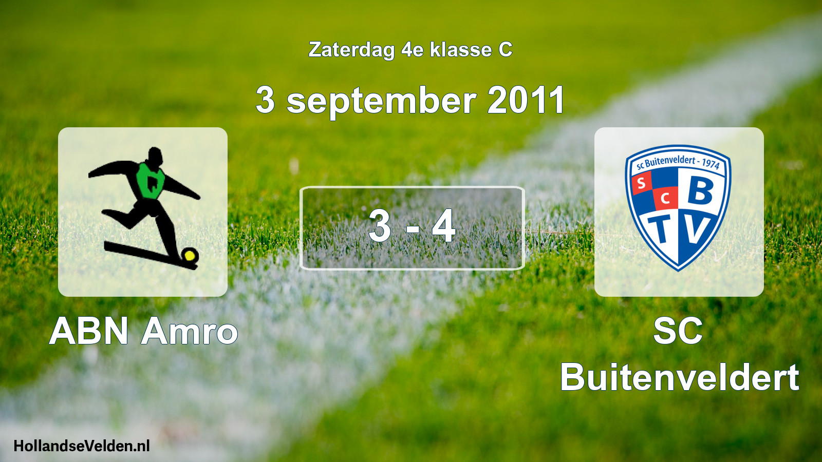 Total number of matches played: ABN Amro - SC Buitenveldert 3 - 4 (3 September 2011)