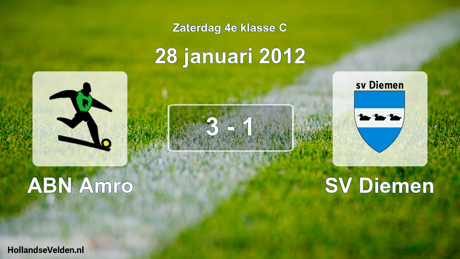 Total number of matches played: ABN Amro - SV Diemen 3 - 1 (28 January 2012)