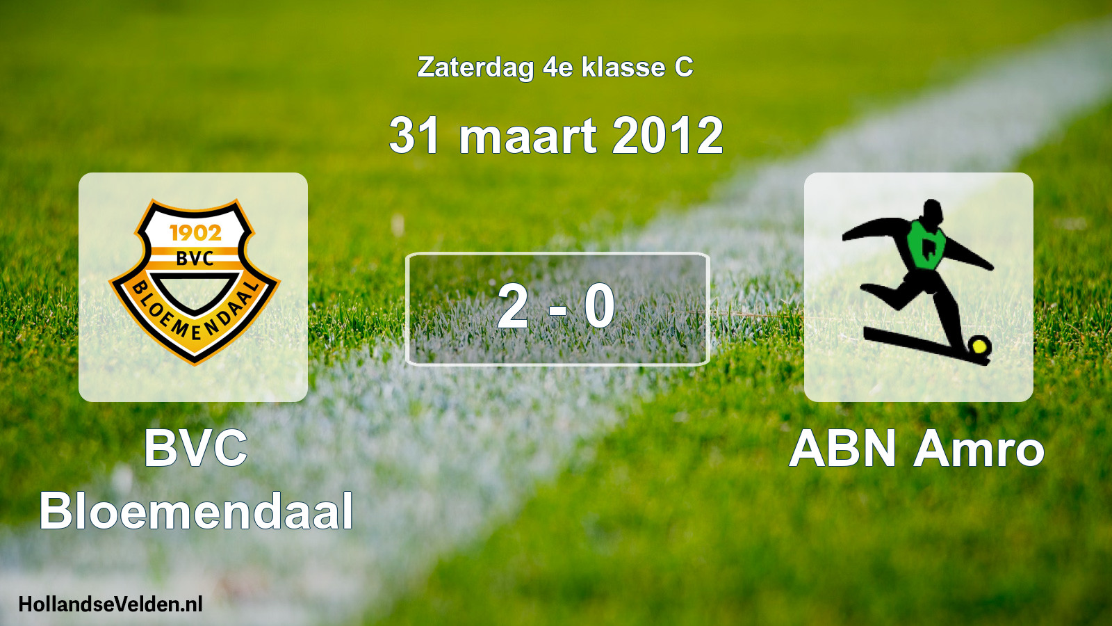 Total number of matches played: BVC Bloemendaal - ABN Amro 2 - 0 (31 March 2012)