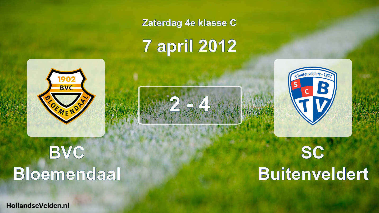 Total number of matches played: BVC Bloemendaal - SC Buitenveldert 2 - 4 (7 April 2012)