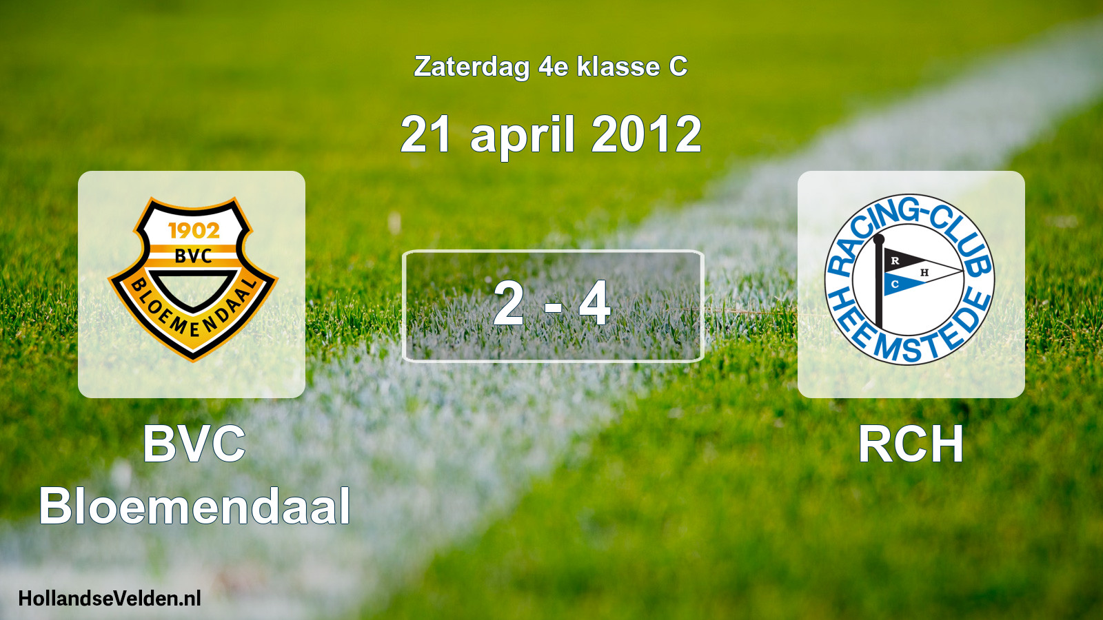 Total number of matches played: BVC Bloemendaal - RCH 2 - 4 (21 April 2012)