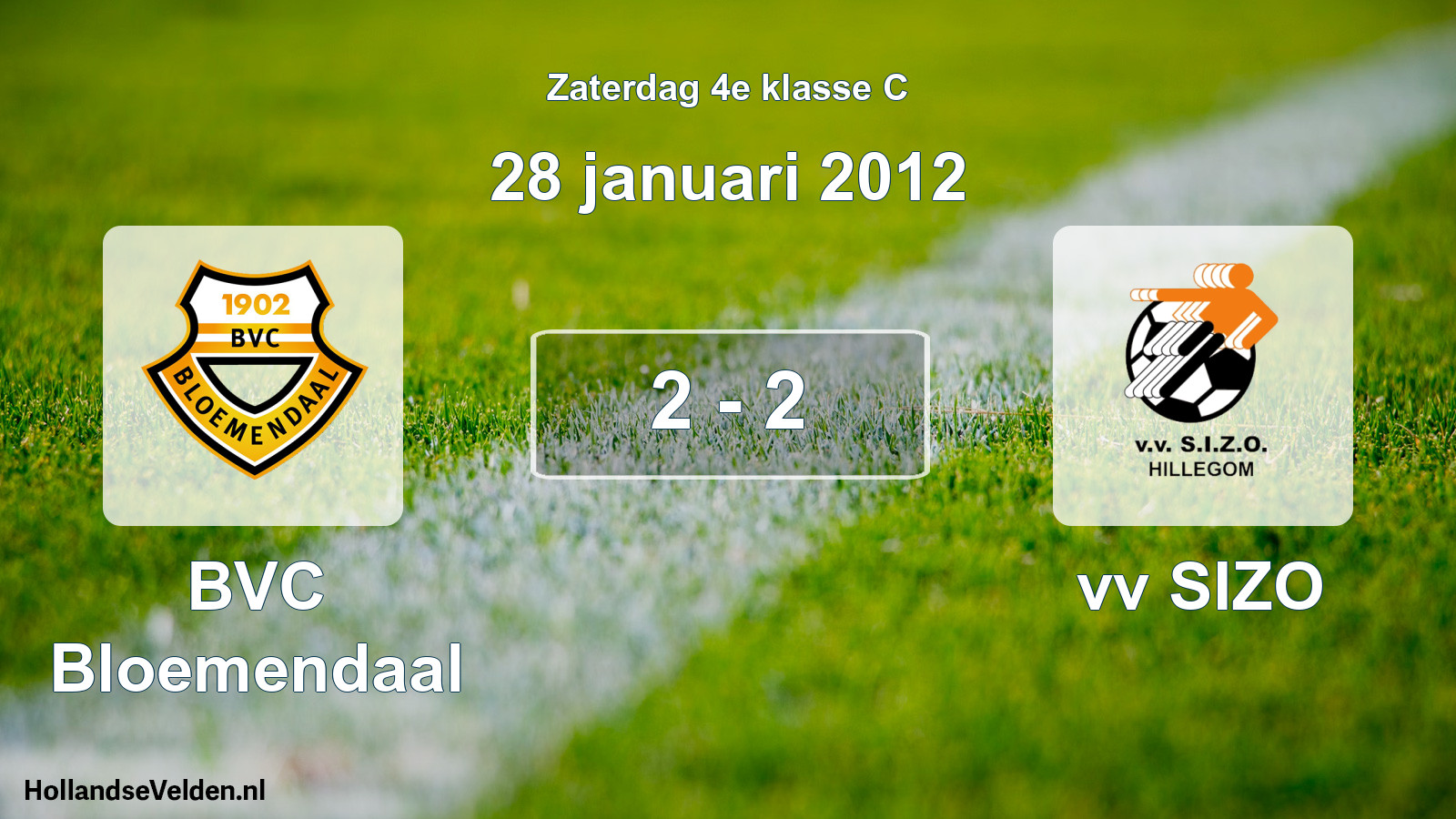 Total number of matches played: BVC Bloemendaal - vv SIZO 2 - 2 (28 January 2012)