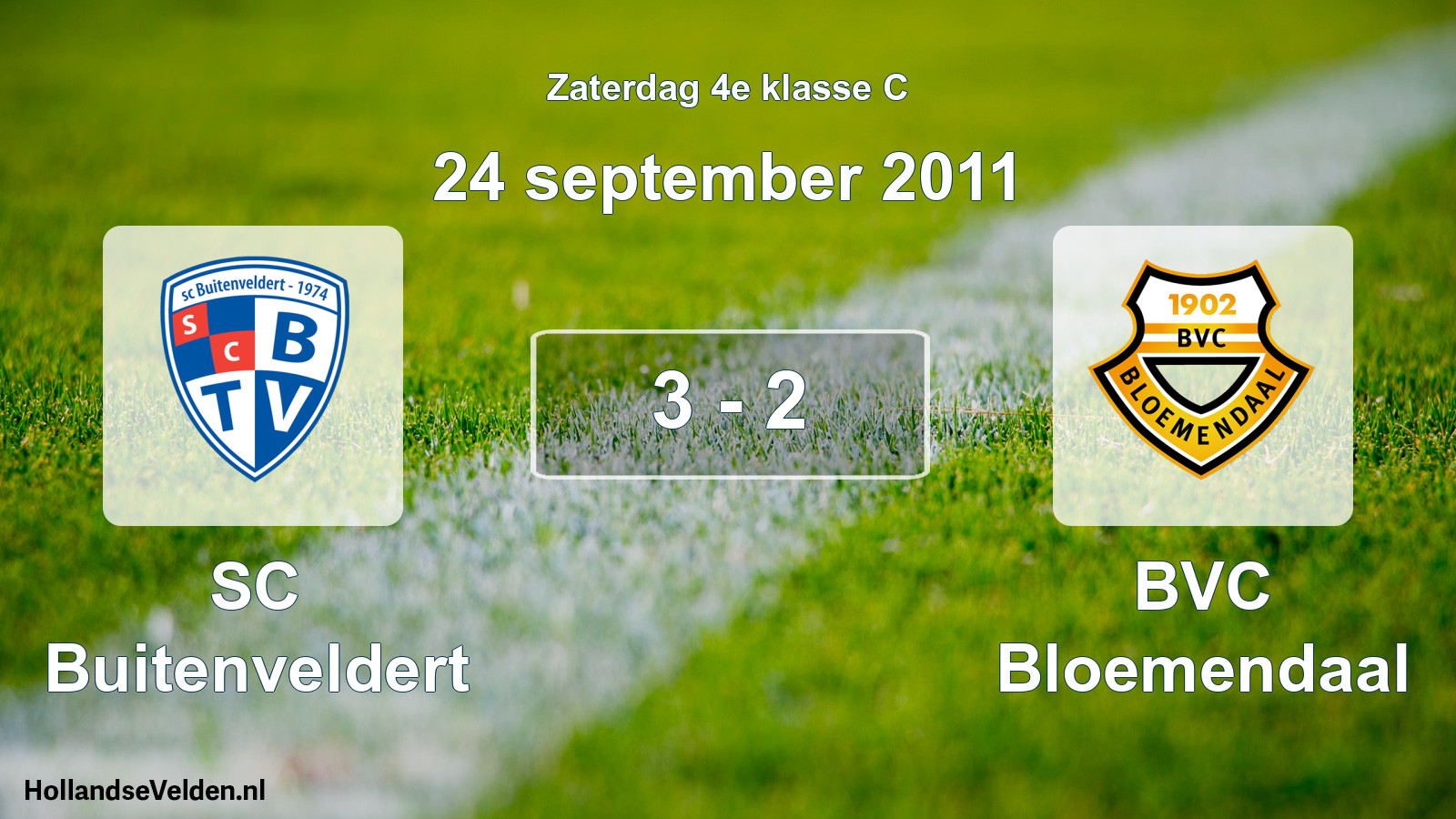 Total number of matches played: SC Buitenveldert - BVC Bloemendaal 3 - 2 (24 September 2011)