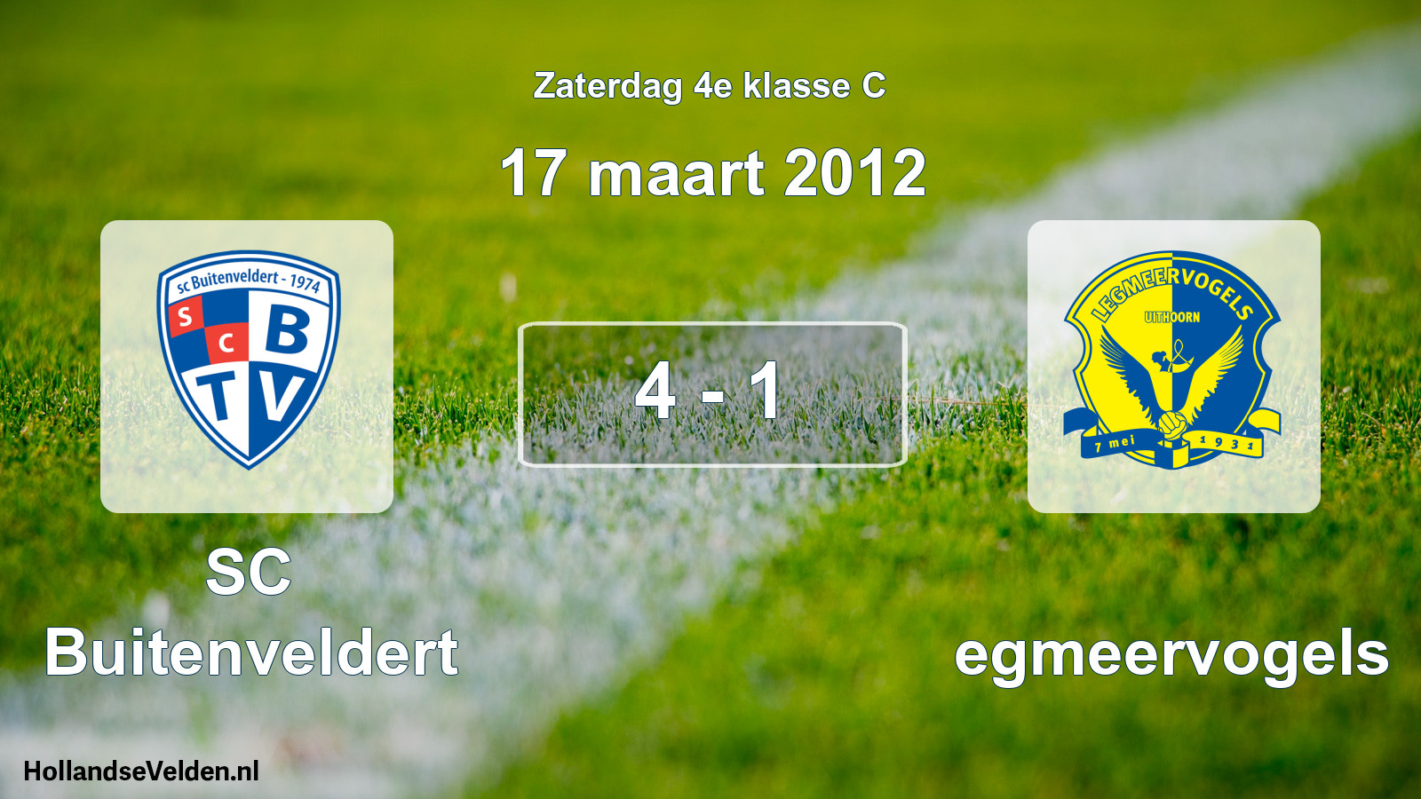Total number of matches played: SC Buitenveldert - Legmeervogels 4 - 1 (17 March 2012)