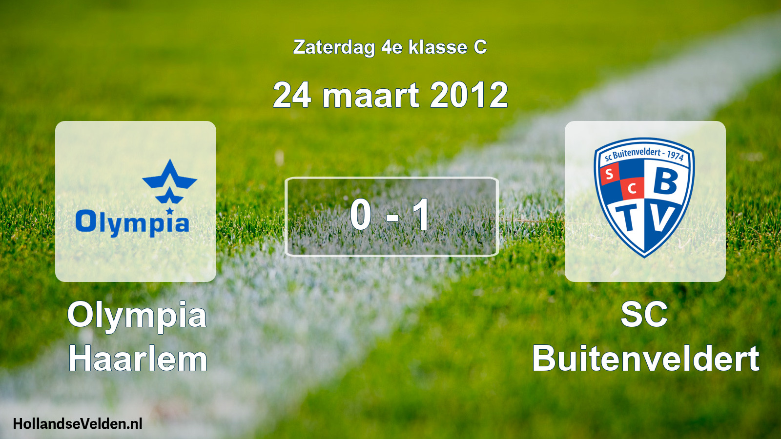 Total number of matches played: Olympia Haarlem - SC Buitenveldert 0 - 1 (24 March 2012)