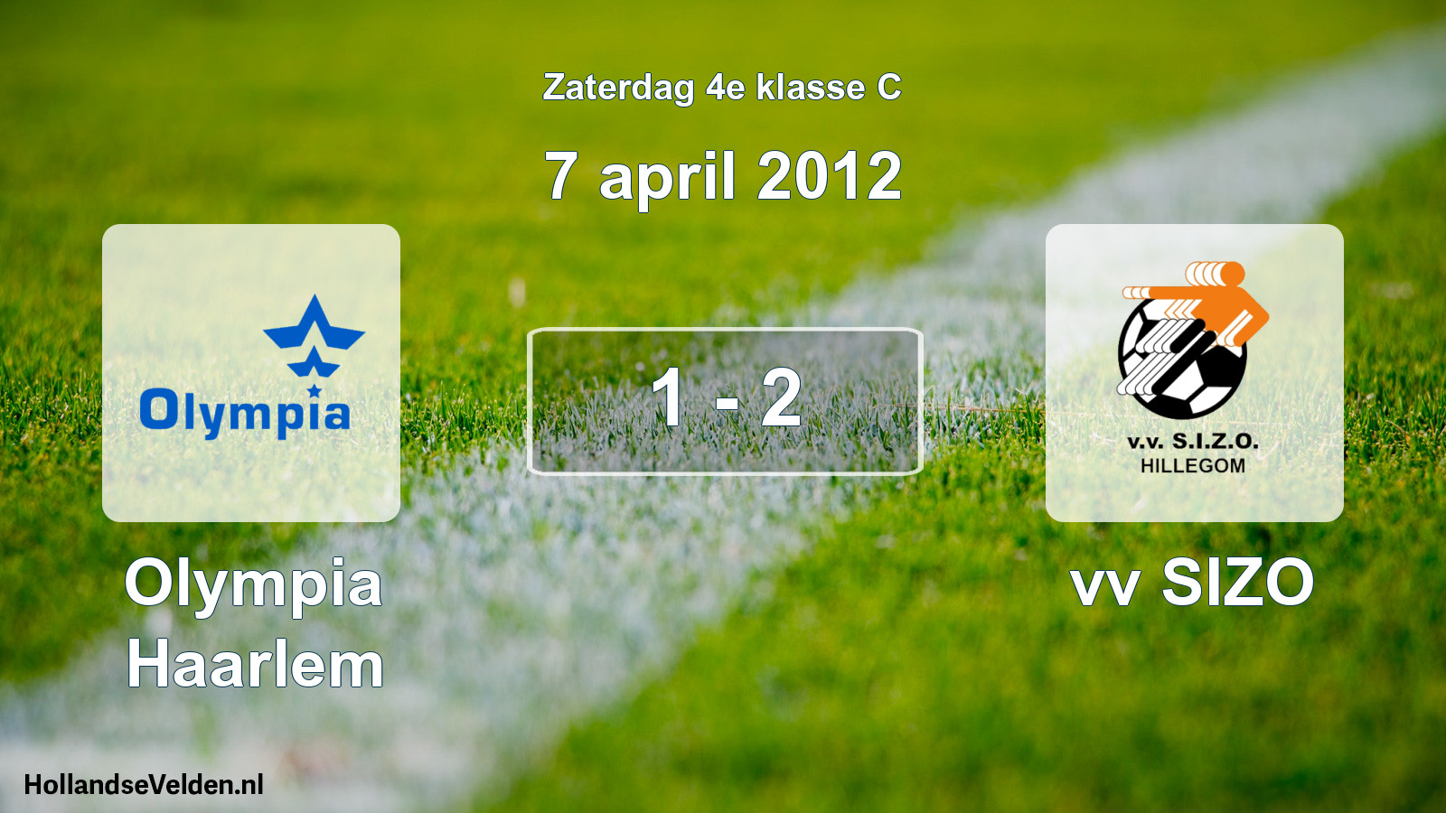 Total number of matches played: Olympia Haarlem - vv SIZO 1 - 2 (7 April 2012)