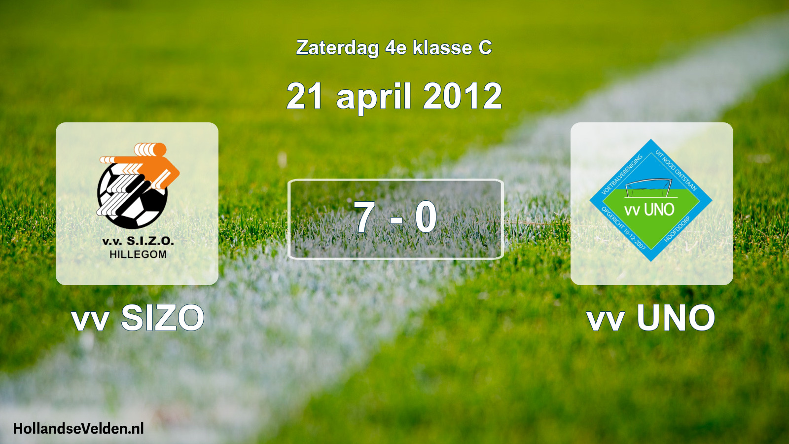 Total number of matches played: vv SIZO - vv UNO 7 - 0 (21 April 2012)