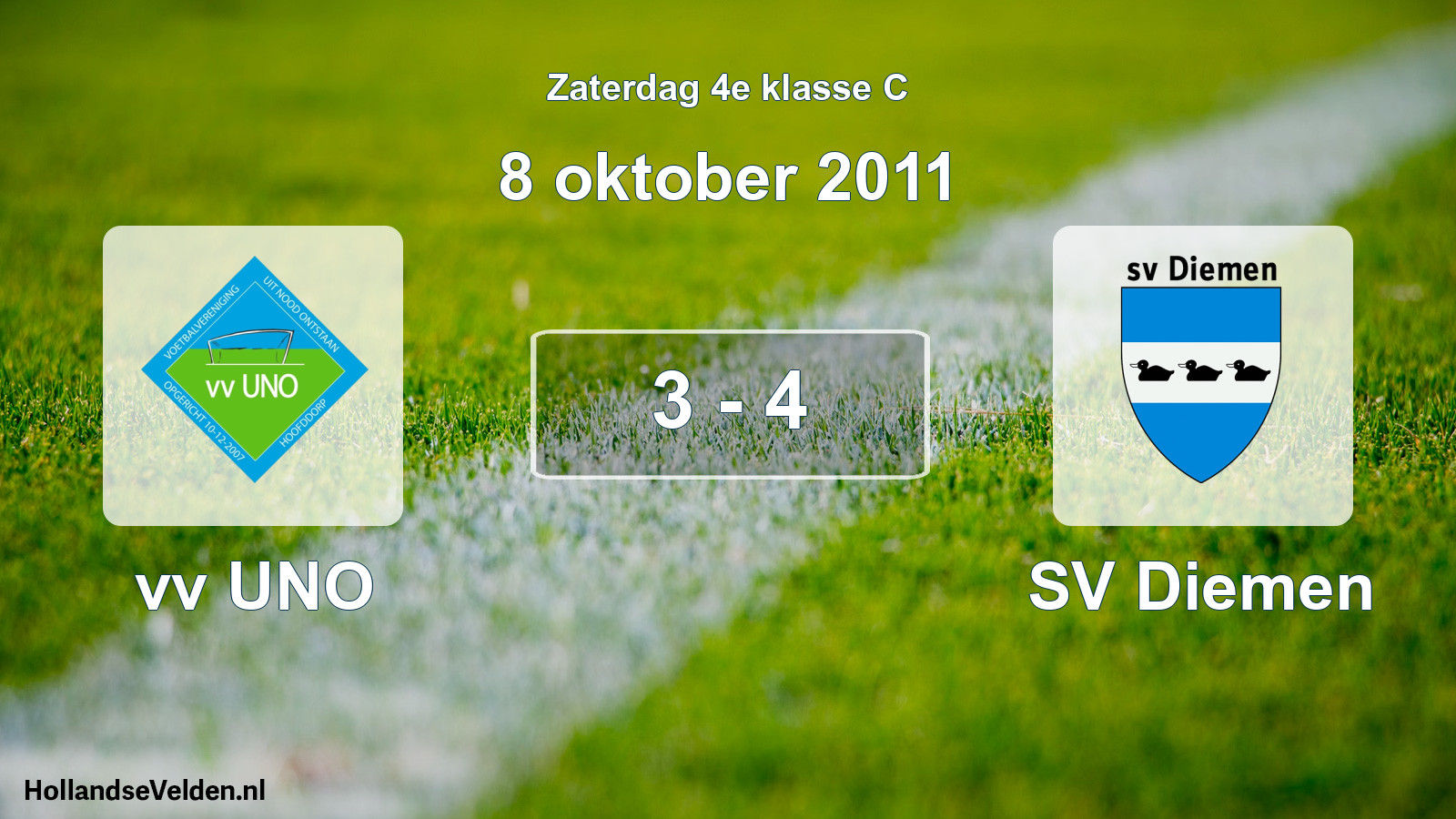 Total number of matches played: vv UNO - SV Diemen 3 - 4 (8 October 2011)