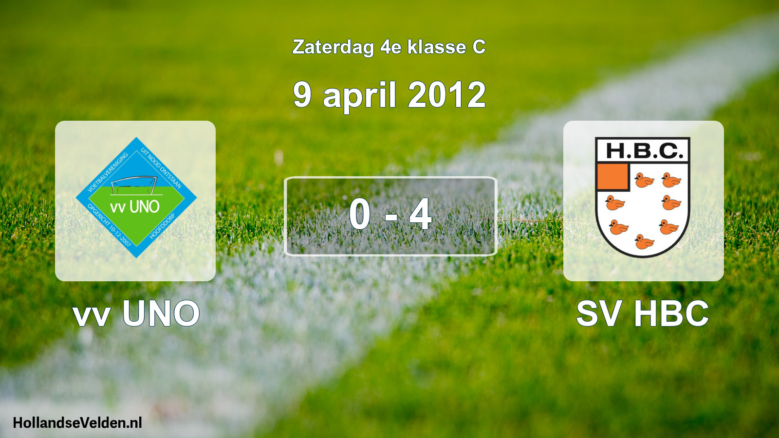 Total number of matches played: vv UNO - SV HBC 0 - 4 (9 April 2012)