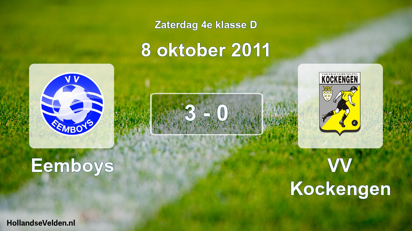 Total number of matches played: Eemboys - VV Kockengen 3 - 0 (8 October 2011)