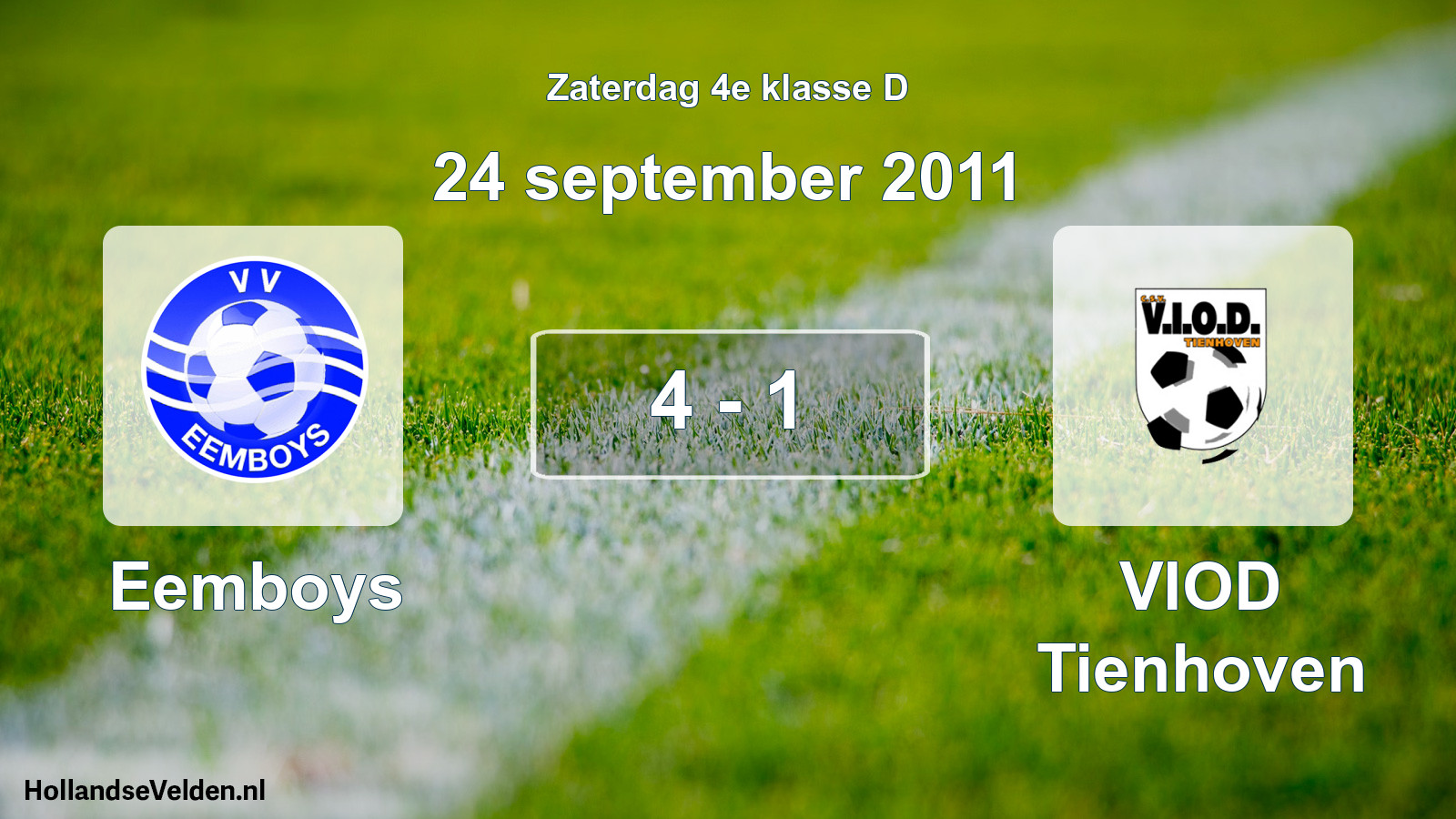 Total number of matches played: Eemboys - VIOD Tienhoven 4 - 1 (24 September 2011)