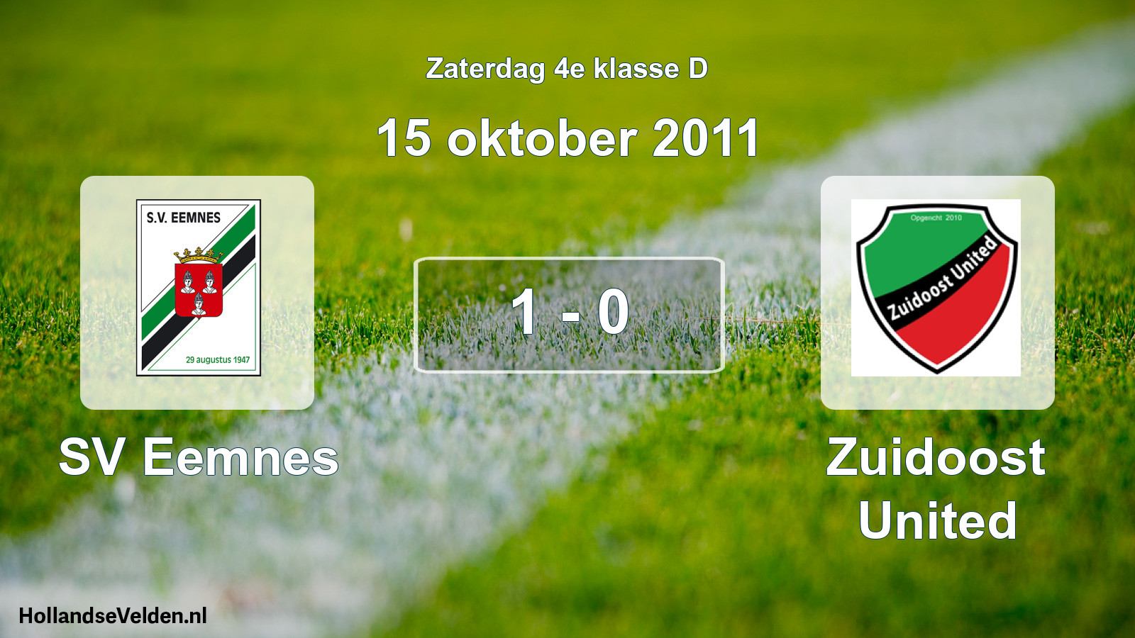 Total number of matches played: SV Eemnes - Zuidoost United 1 - 0 (15 October 2011)