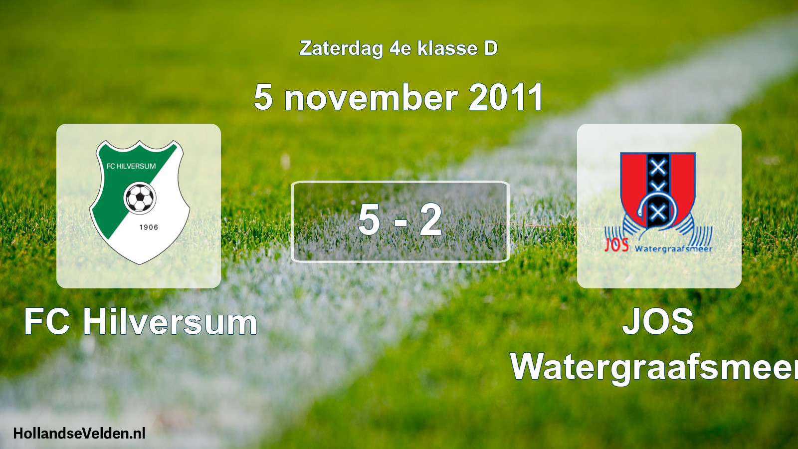 Total number of matches played: FC Hilversum - JOS Watergraafsmeer 5 - 2 (5 November 2011)
