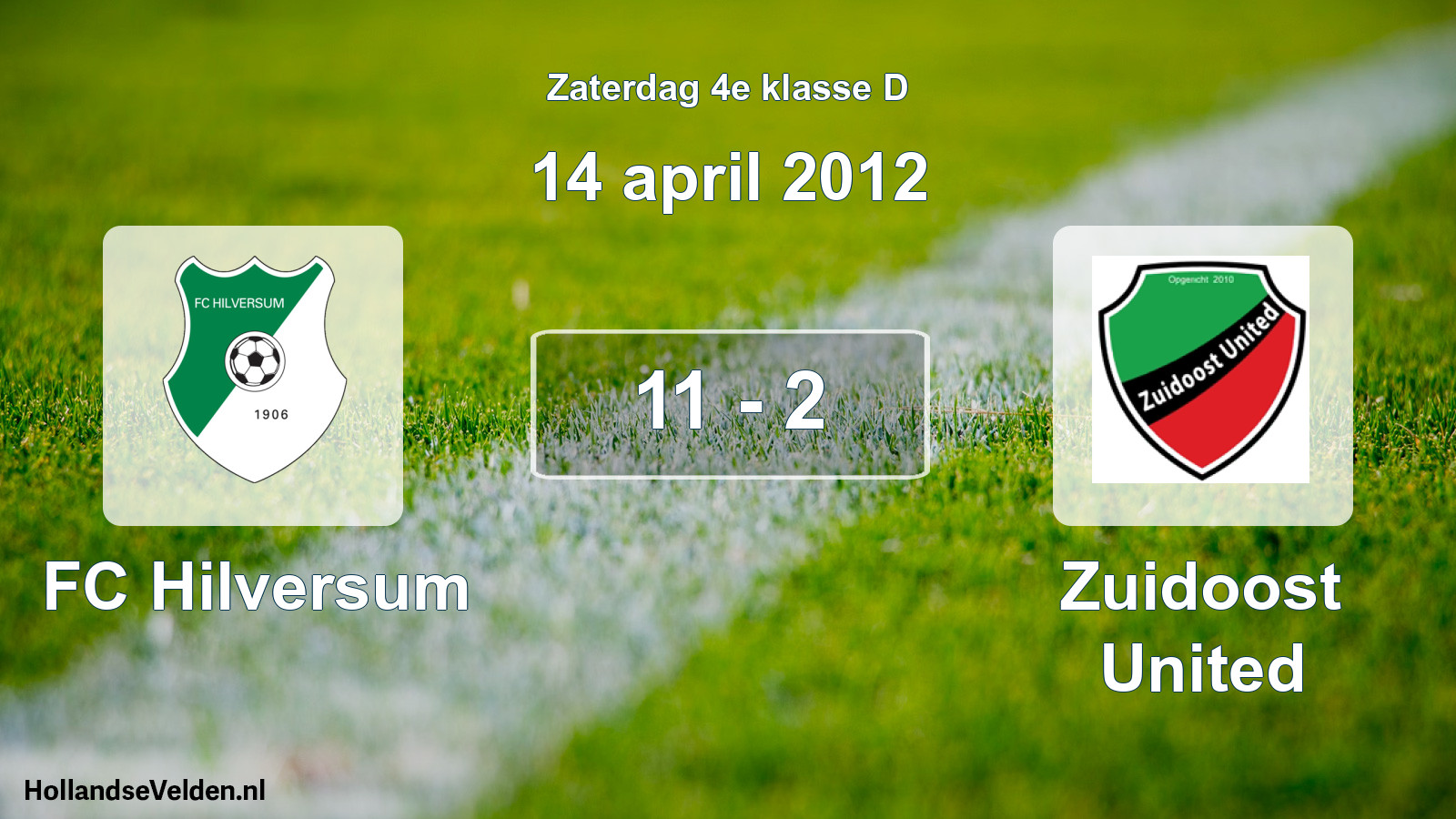 Total number of matches played: FC Hilversum - Zuidoost United 11 - 2 (14 April 2012)