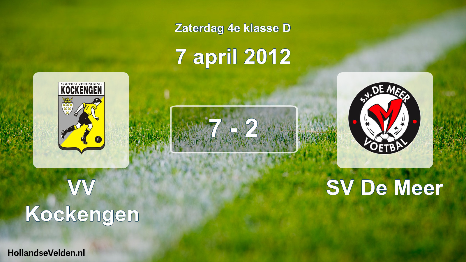 Total number of matches played: VV Kockengen - SV De Meer 7 - 2 (7 April 2012)