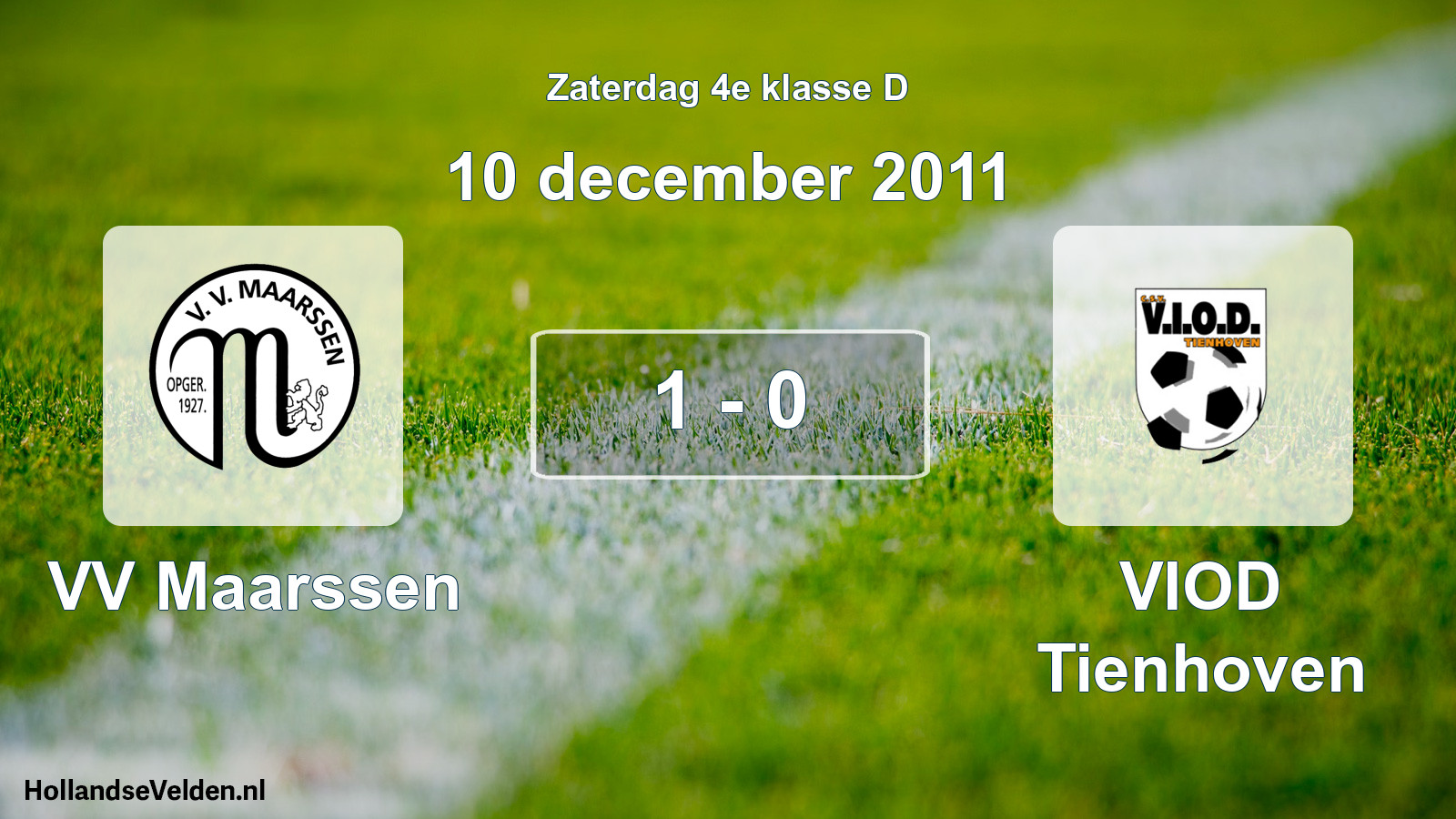 Total number of matches played: VV Maarssen - VIOD Tienhoven 1 - 0 (10 December 2011)